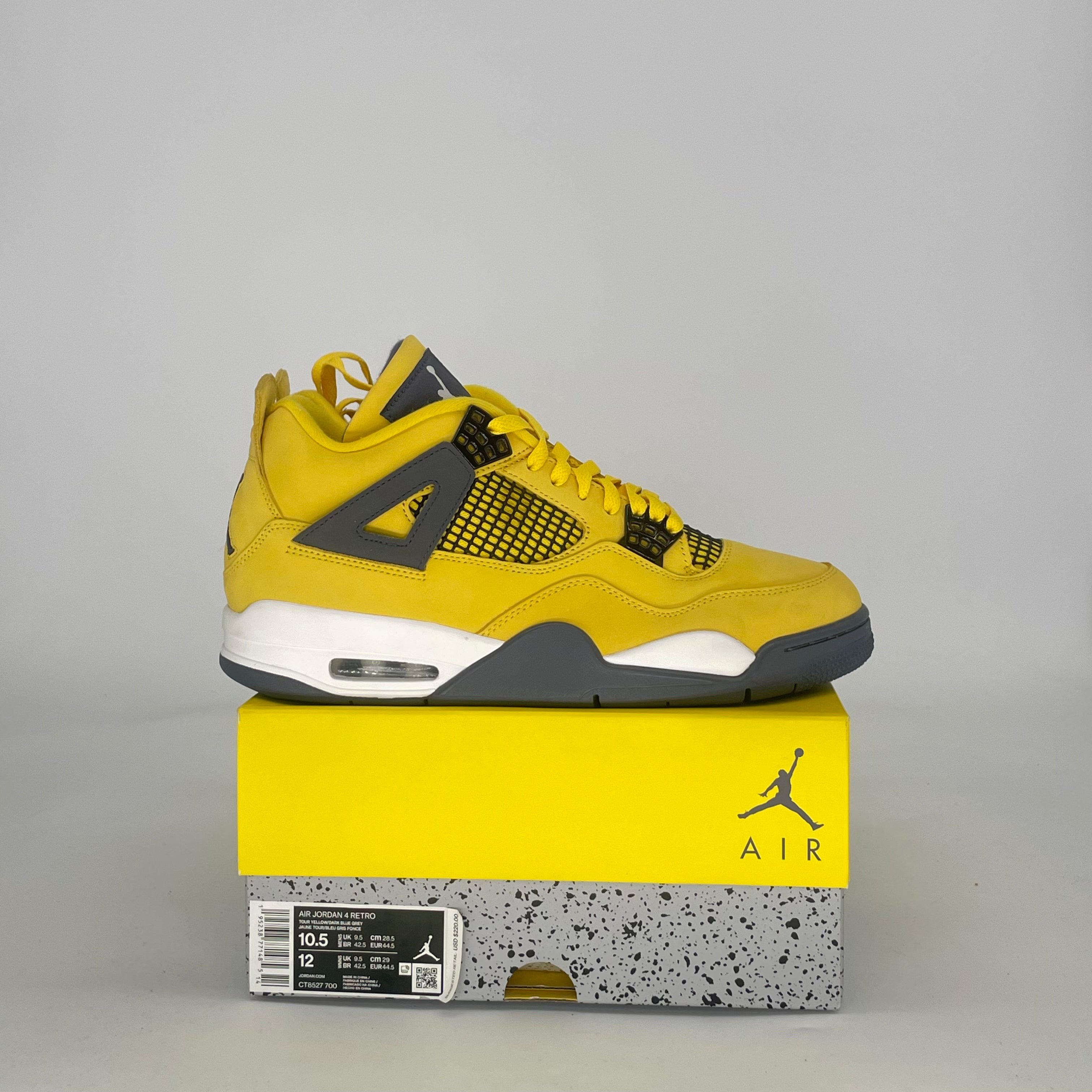 AIR JORDAN 4 LIGHTNING (2021) CT8527-700 SIZE 10.5/12W