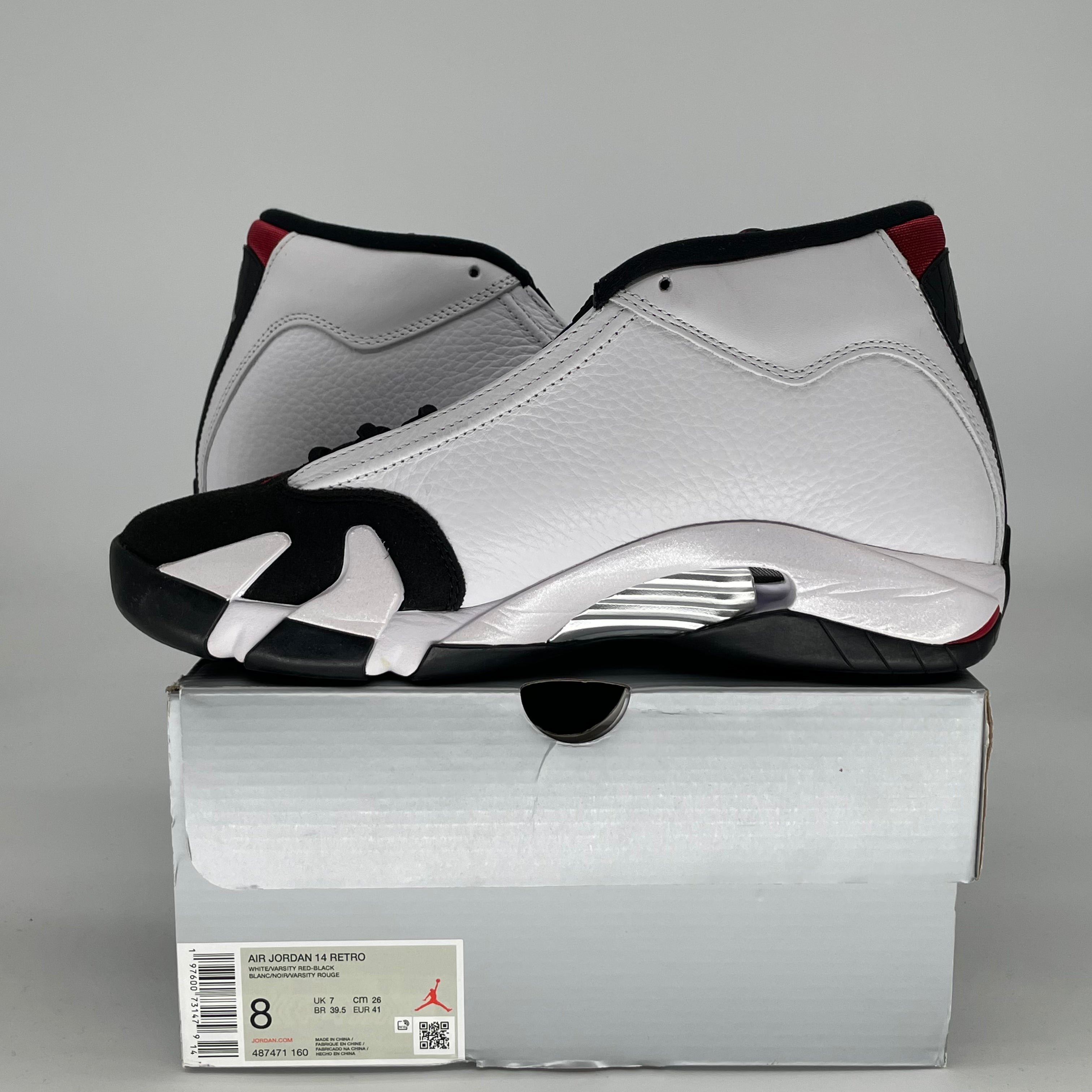 AIR JORDAN 14 BLACK TOE 487471-160 SIZE 8/9.5W