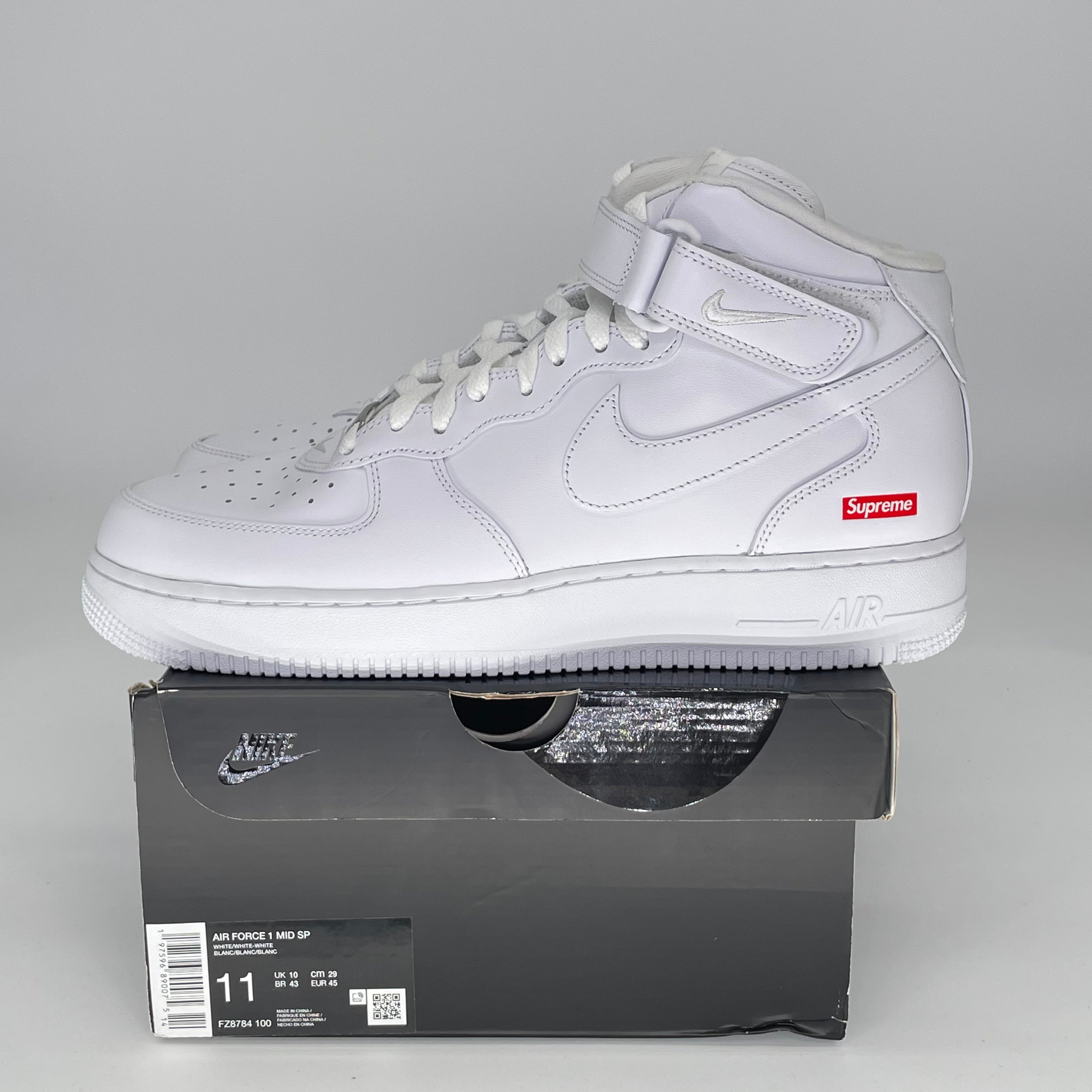 Supreme x Nike Air Force 1 Mid White FZ8784-100 Size 11/12.5W | Nike S