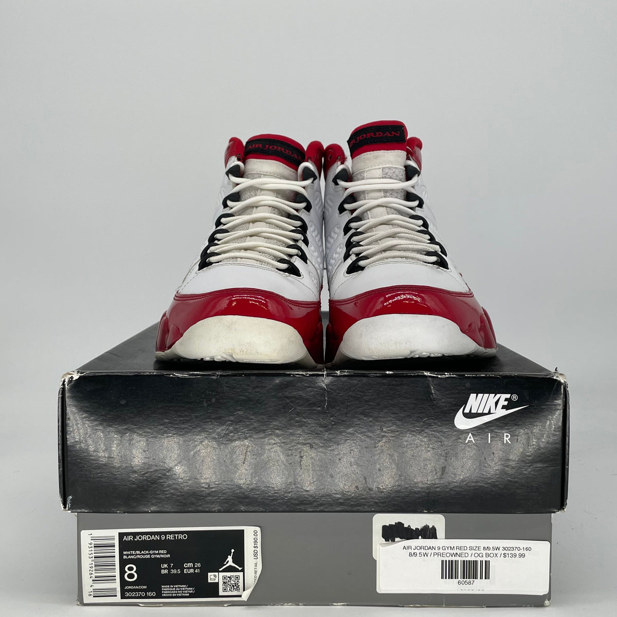 Jordan 9 Retro White Gym Red