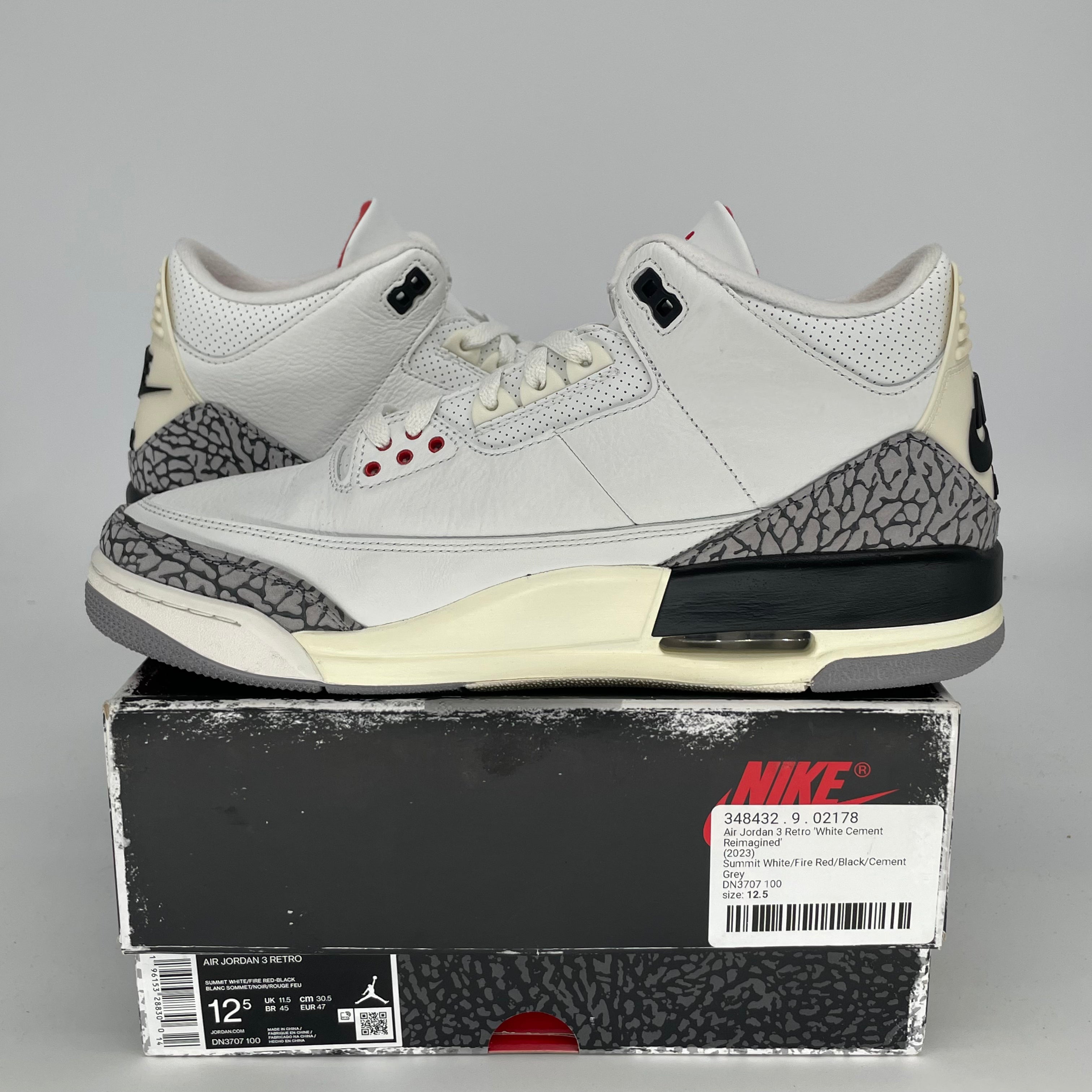 AIR JORDAN 3 WHITE CEMENT REIMAGINED SIZE 12.5 DN3707-100