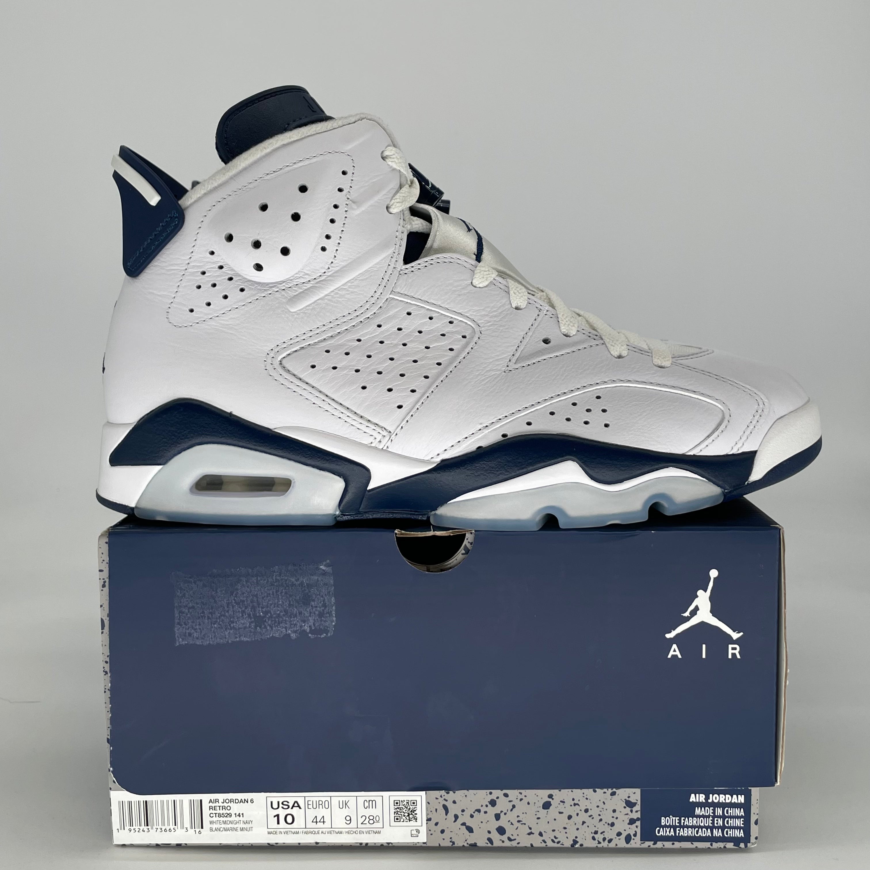 AIR JORDAN 6 MIDNIGHT NAVY CT8529-141 SIZE 10/11.5W