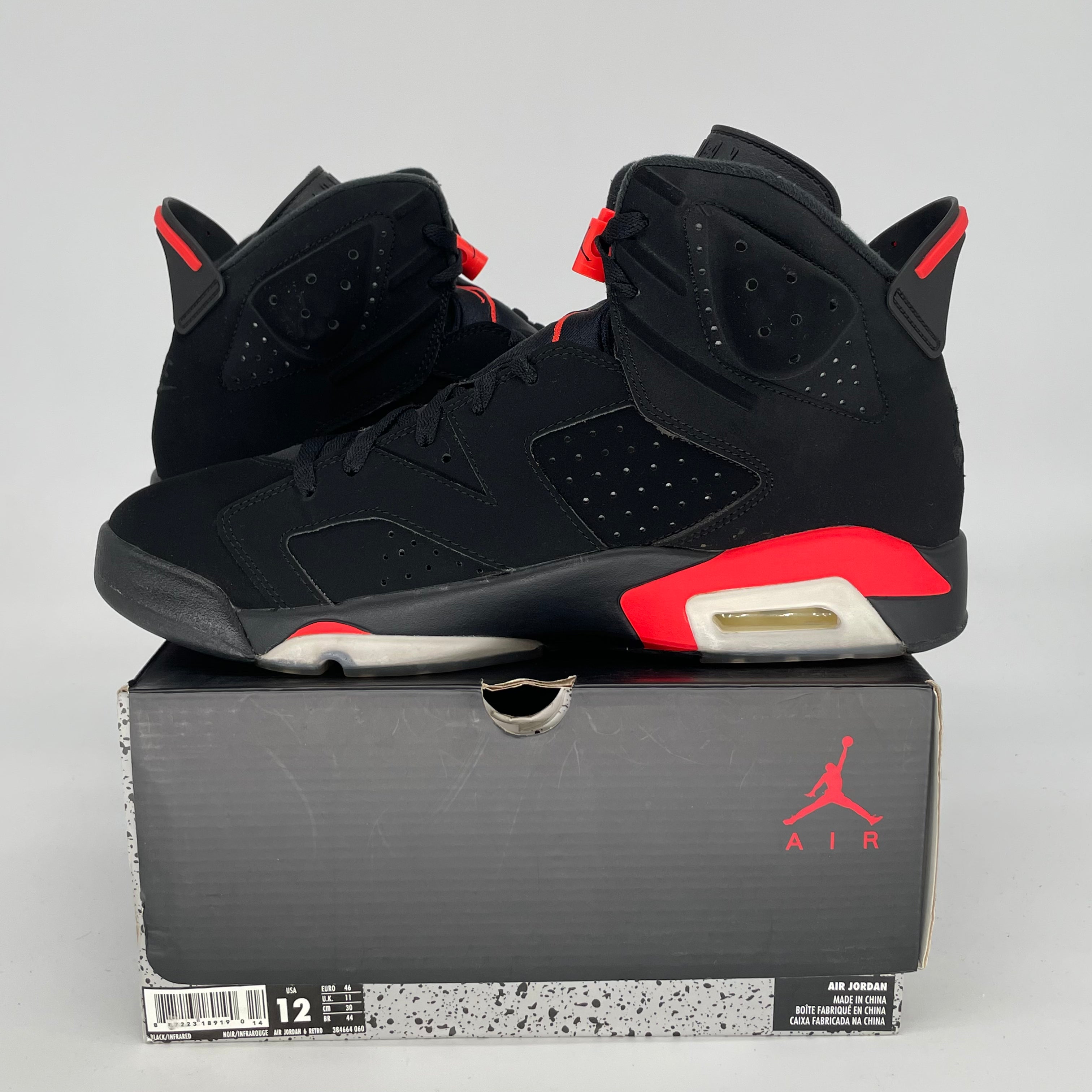 AIR JORDAN 6 BLACK INFRARED SIZE 12 384664-060