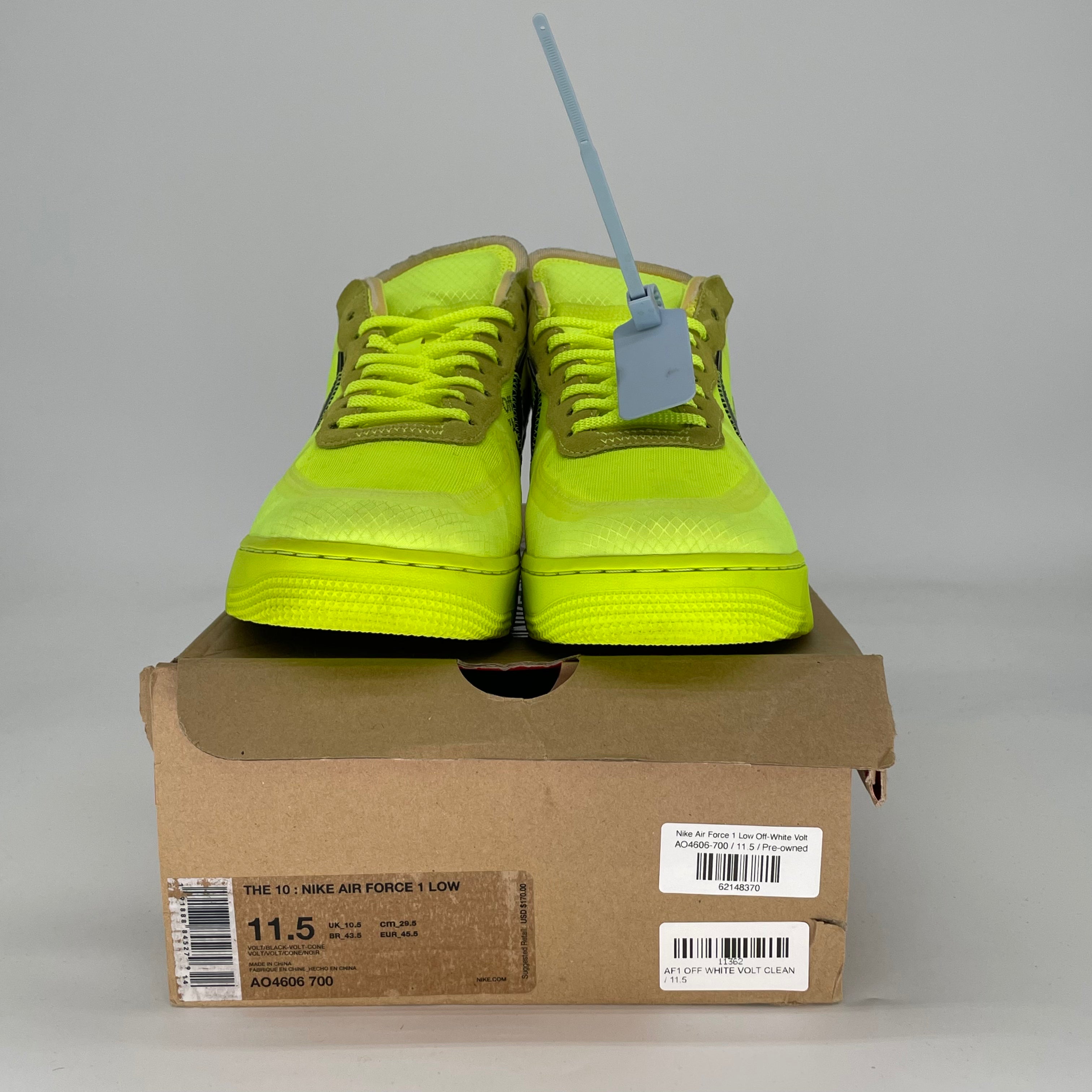 OFF WHITE X NIKE AIR FORCE 1 VOLT AO4606-700 SIZE 11.5/13W
