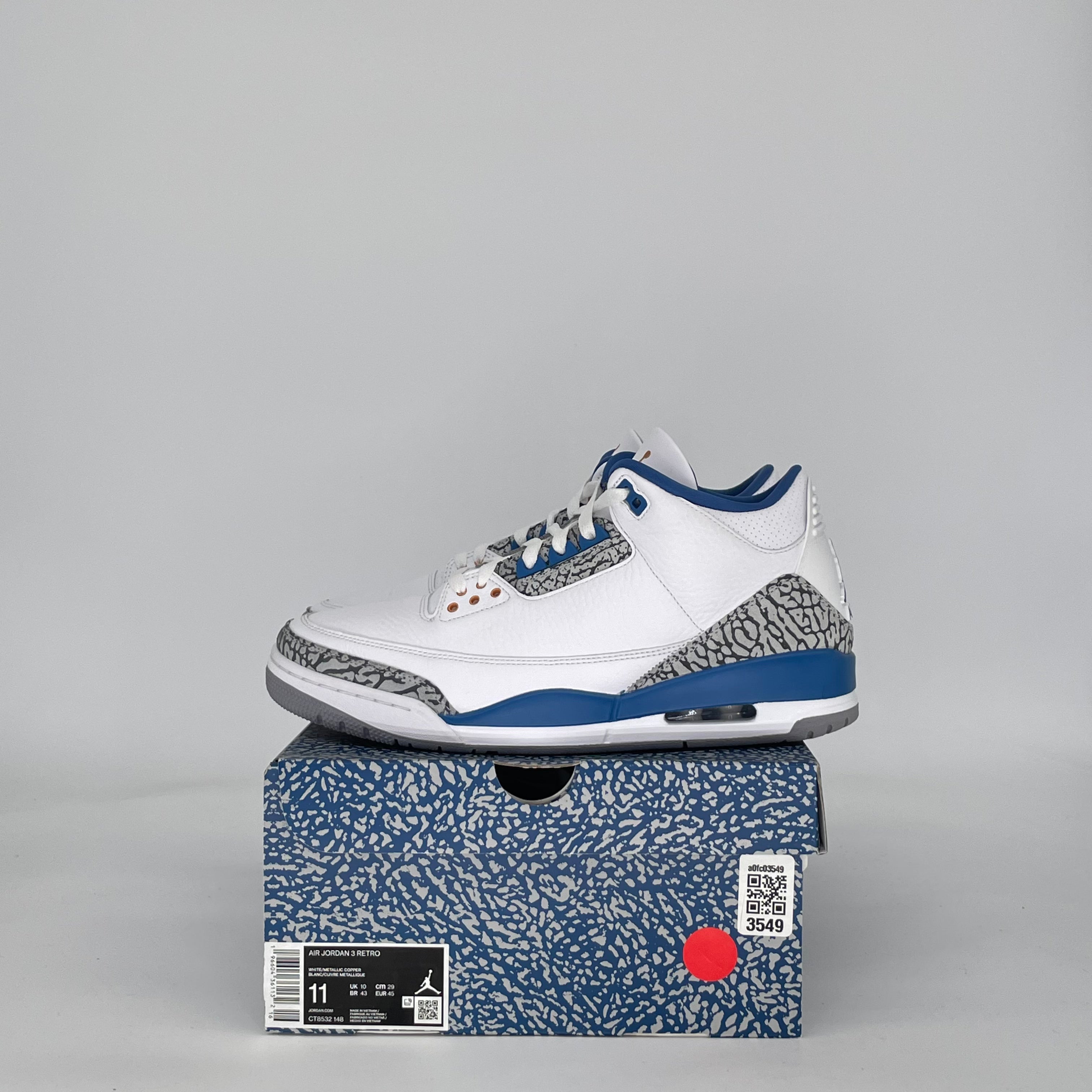 AIR JORDAN 3 WIZARDS CT8532-148 SIZE 11/12.5W
