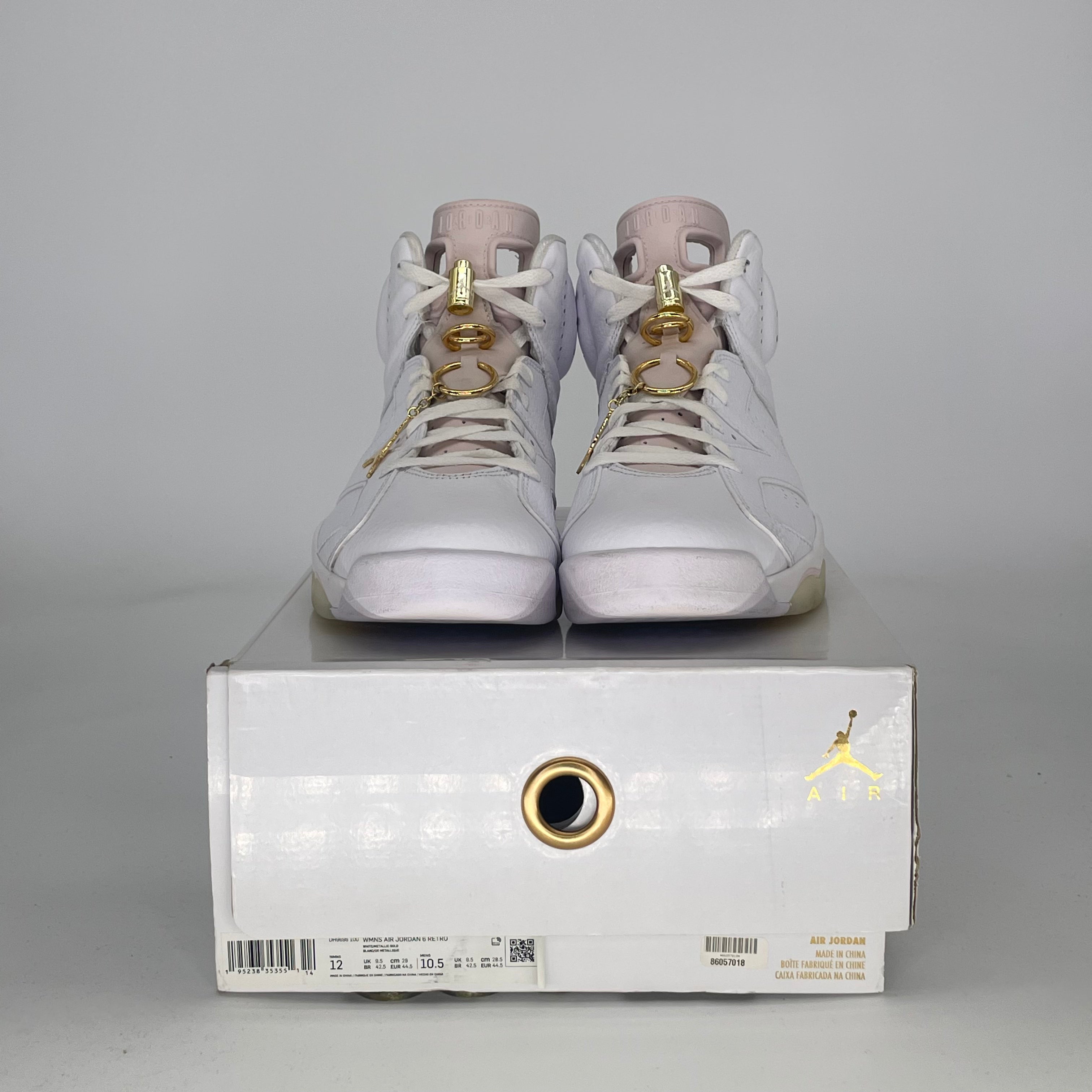 AIR JORDAN 6 GOLD HOOPS DH9696-100 SIZE 10.5/12W