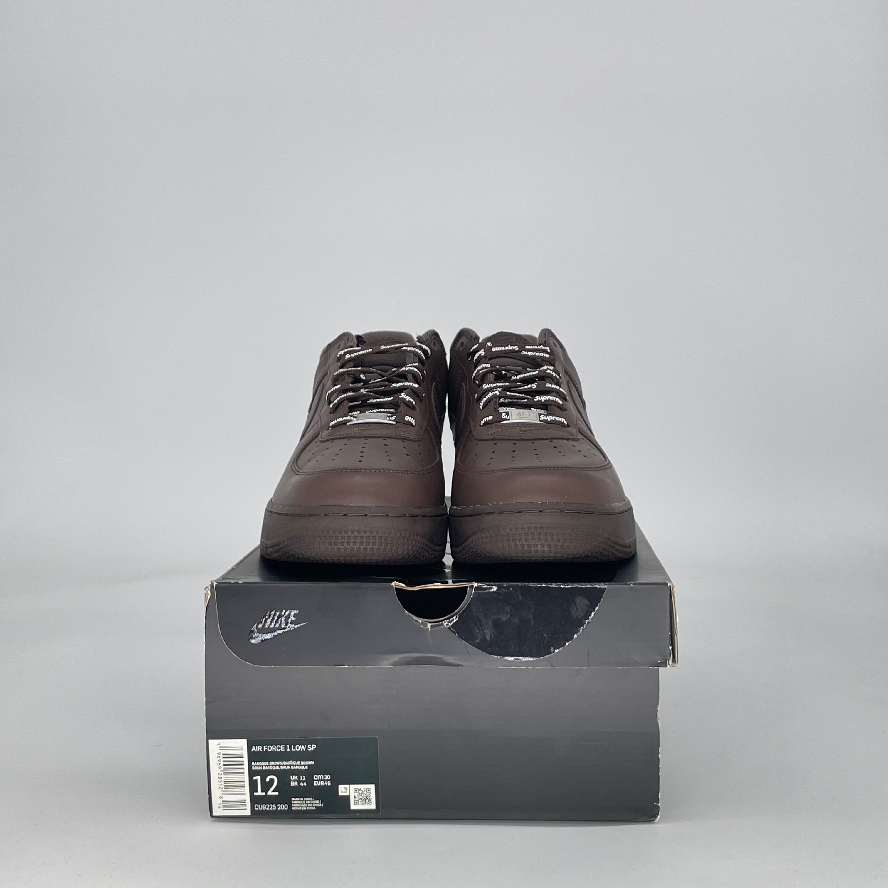 NIKE AIR FORCE 1 LOW SUPREME BAROQUE BROWN CU9225-200 SIZE 12/13.5W