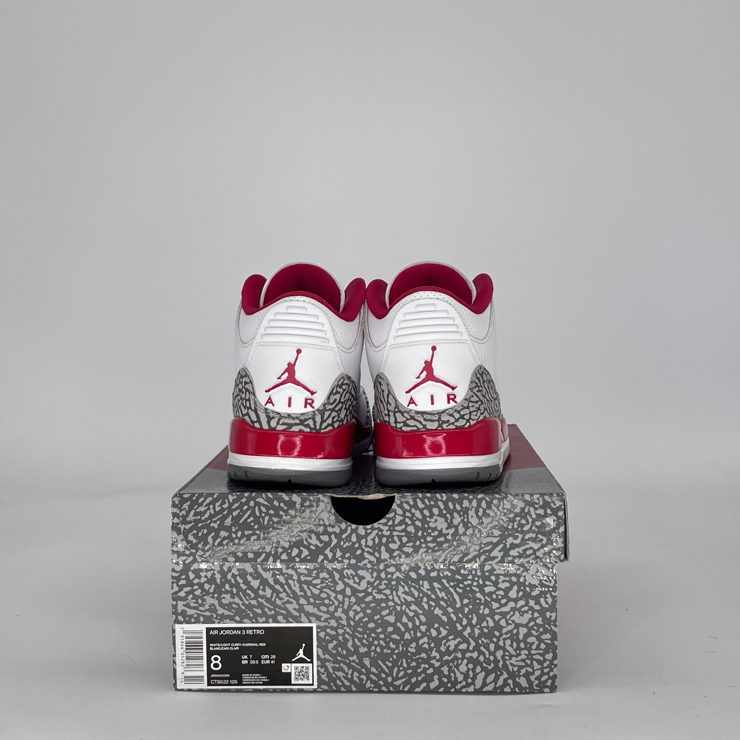 AIR JORDAN 3 CARDINAL RED CT8532-126 SIZE 8/9.5W