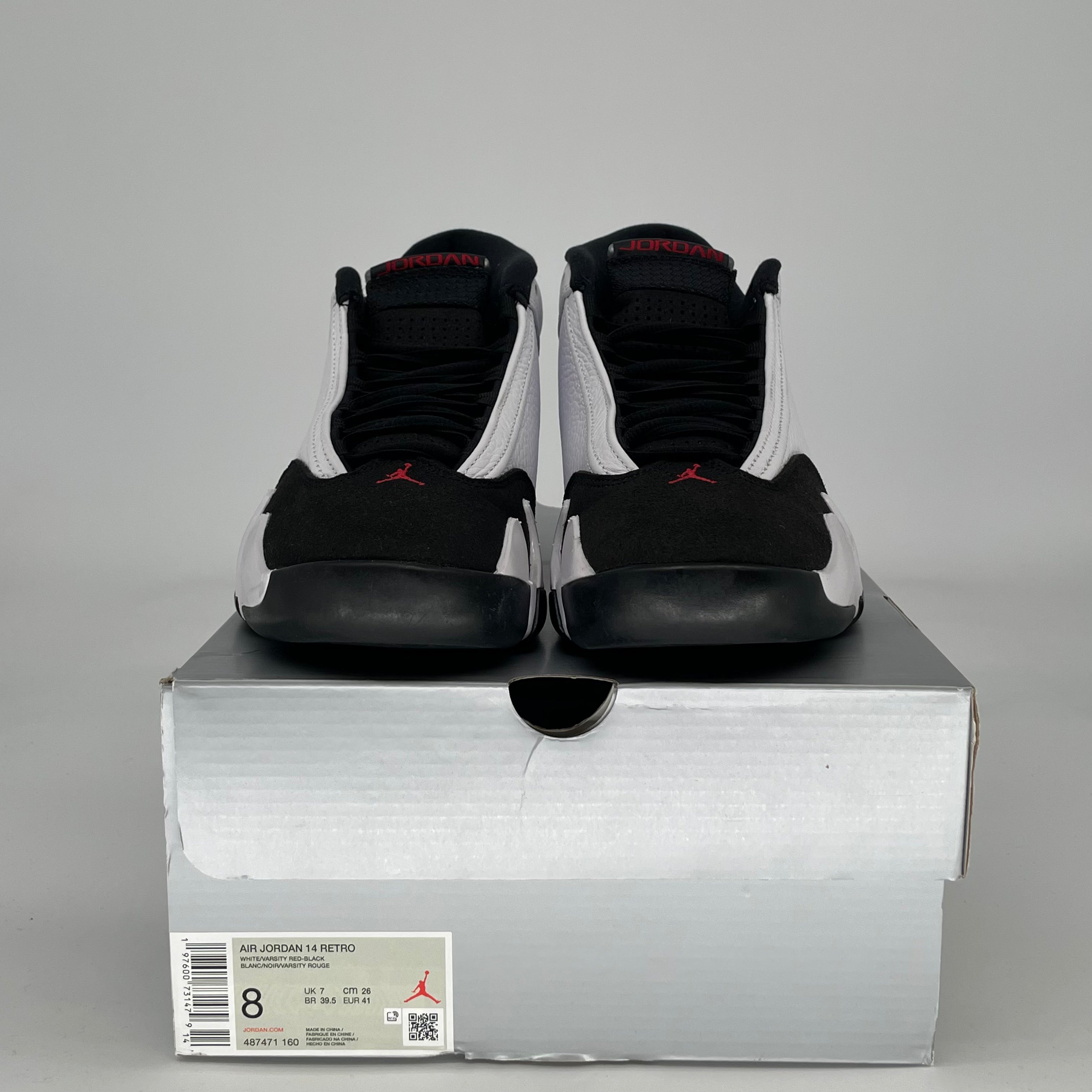 AIR JORDAN 14 BLACK TOE 487471-160 SIZE 8/9.5W