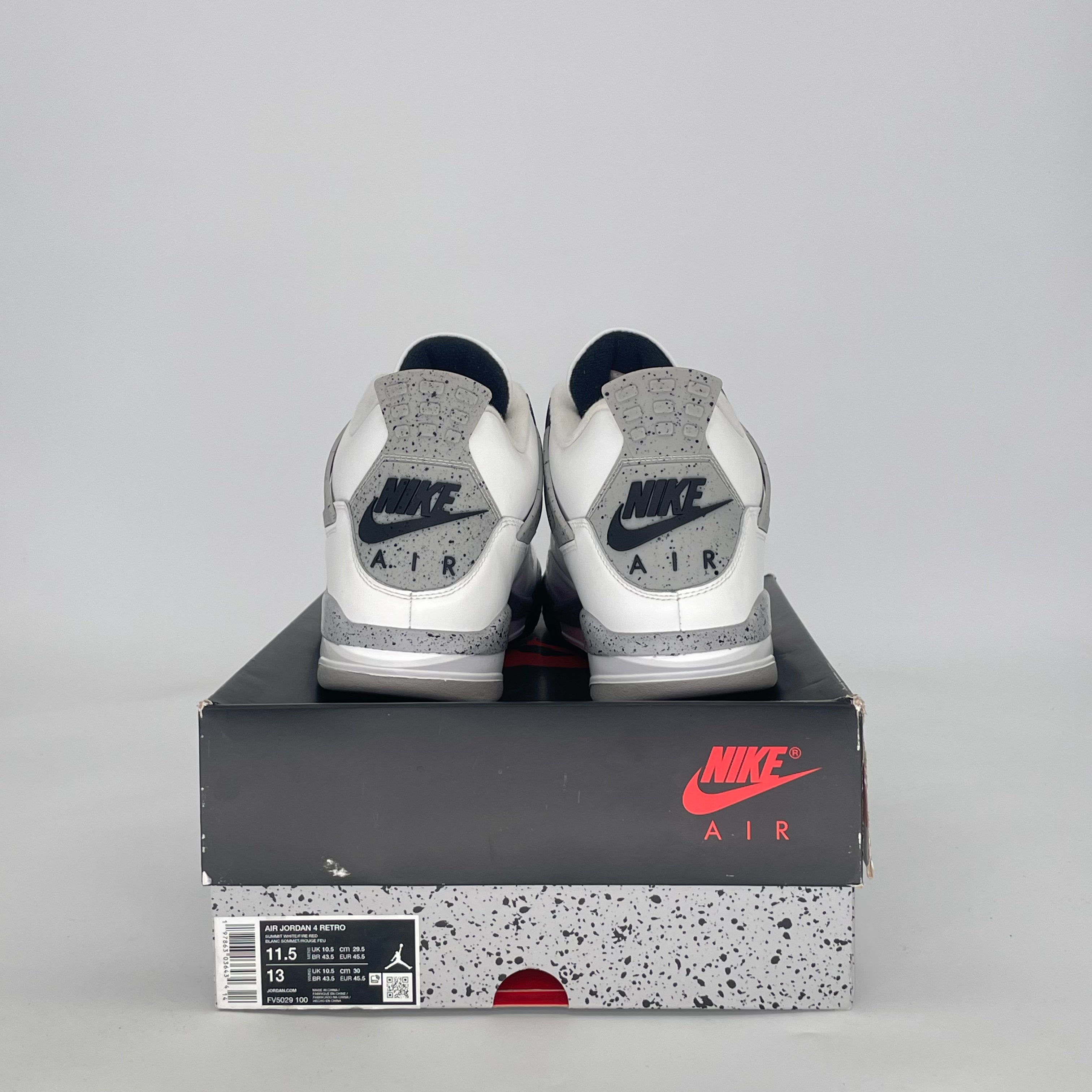 AIR JORDAN 4 WHITE CEMENT FV5029-100 SIZE 11.5/13W