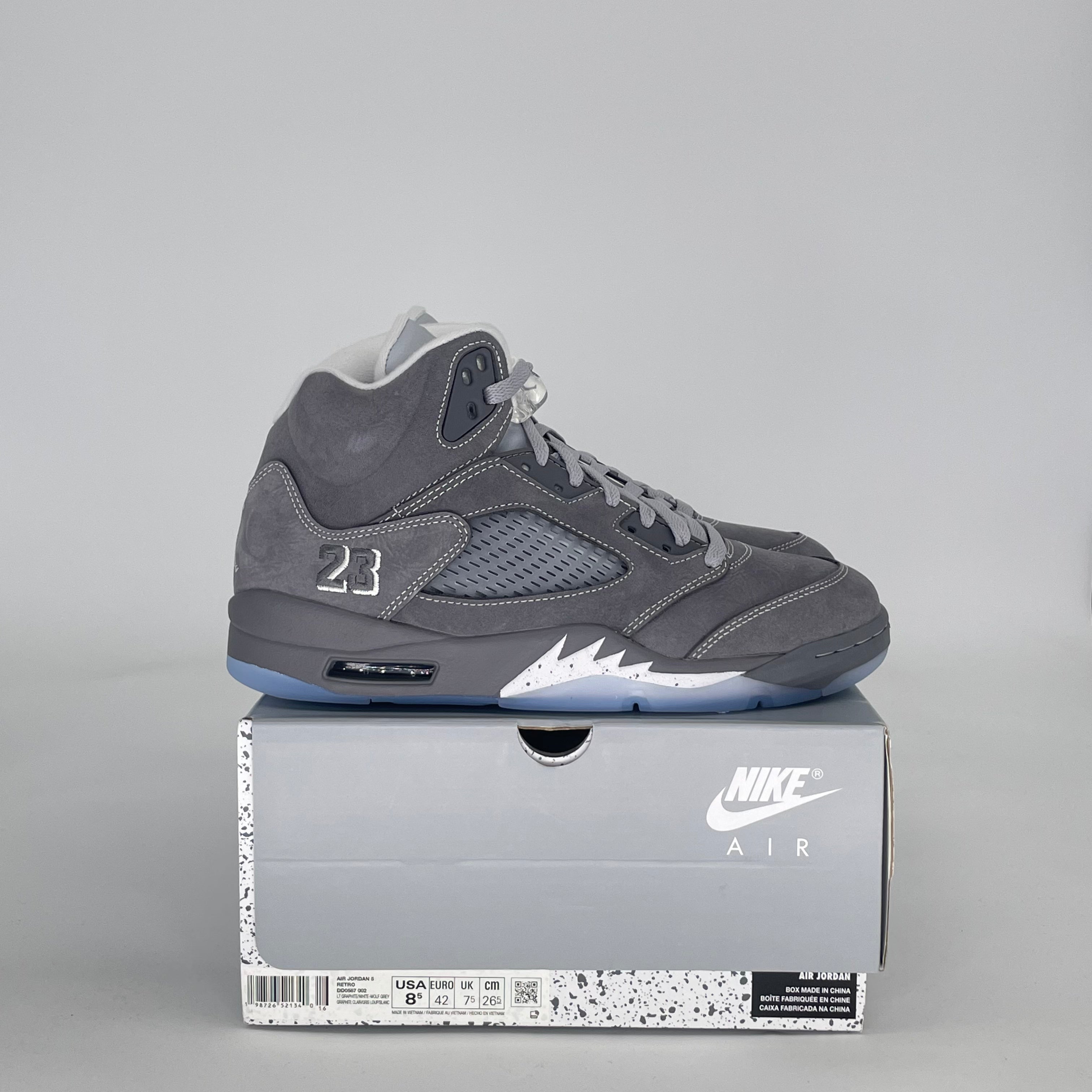 AIR JORDAN 5 WOLF GREY DD0587-002 SIZE 8.5/10W