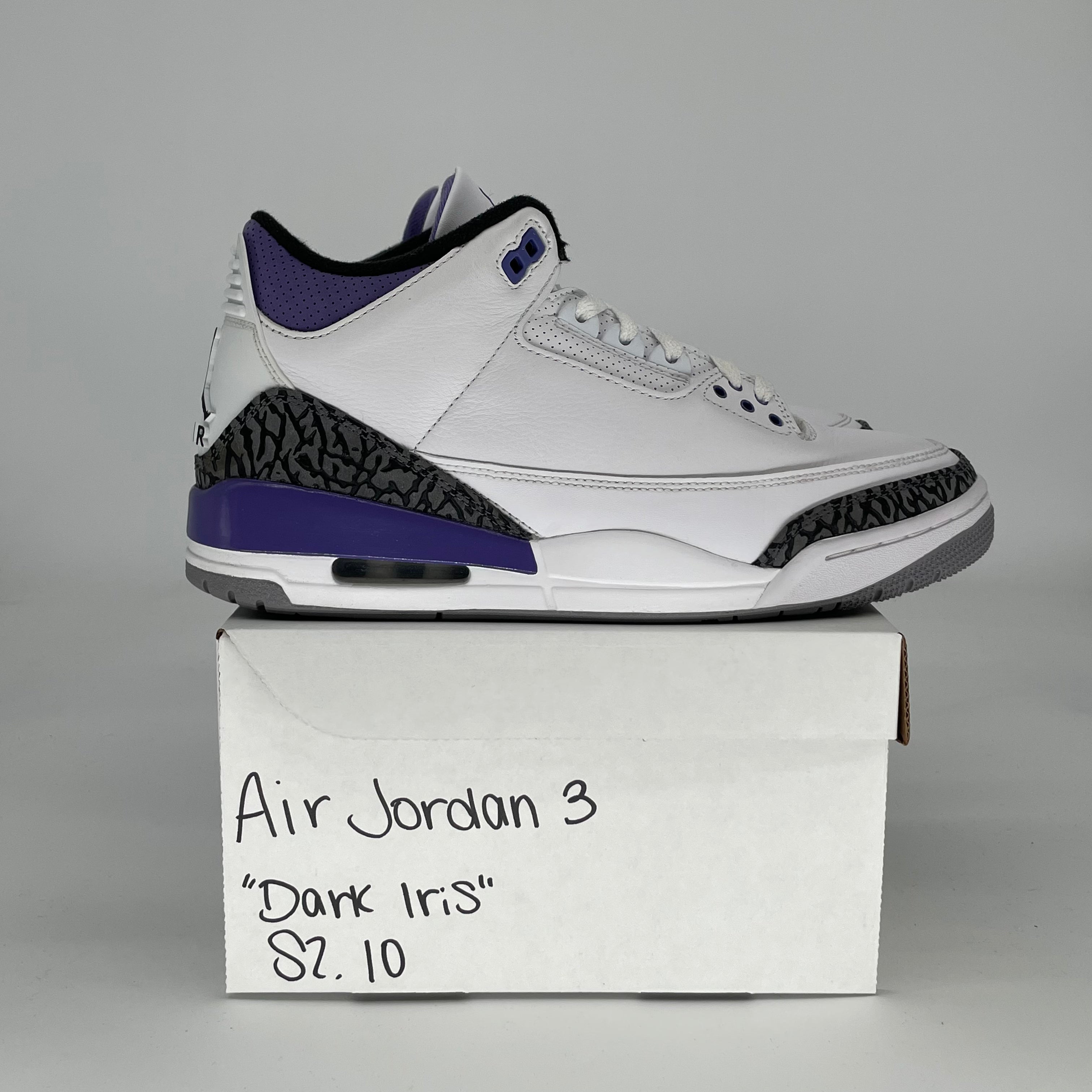 AIR JORDAN 3 DARK IRIS CT8532-105 SIZE 10/11.5W