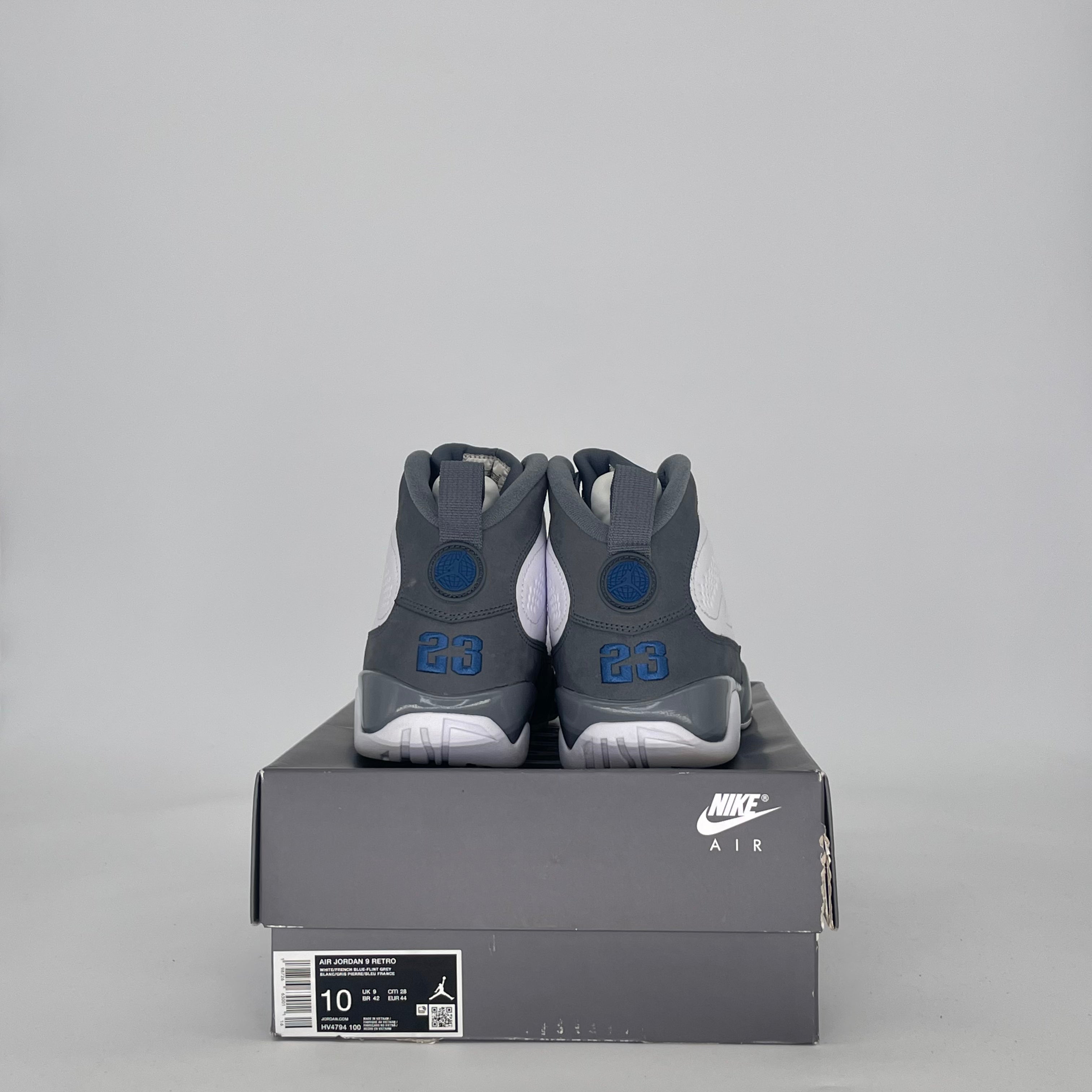 AIR JORDAN 9 FLINT GREY FRENCH BLUE HV4794-100 SIZE 10/11.5W