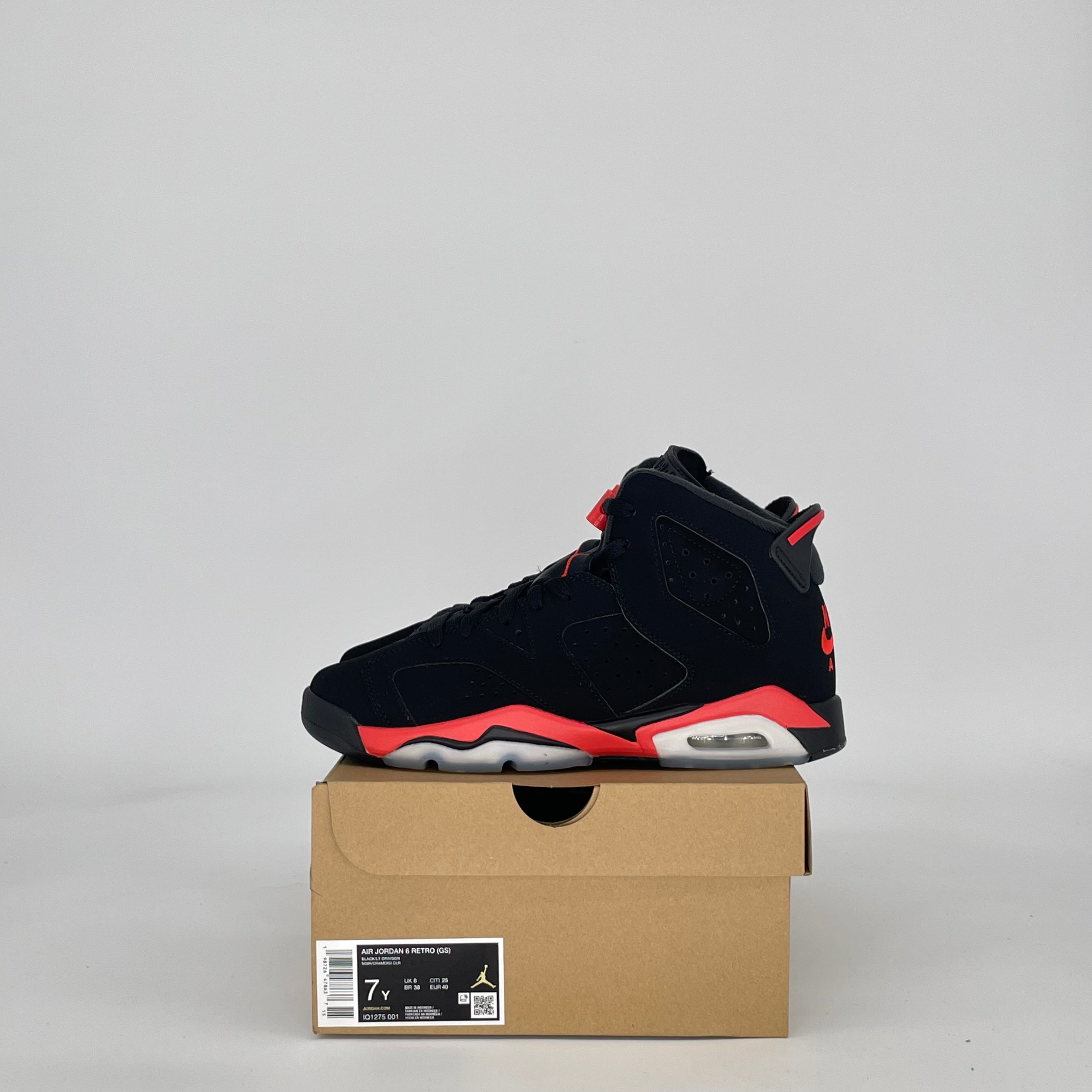 AIR JORDAN 6 INFRARED SALESMAN IQ1275-001 SIZE 7/8.5W GS