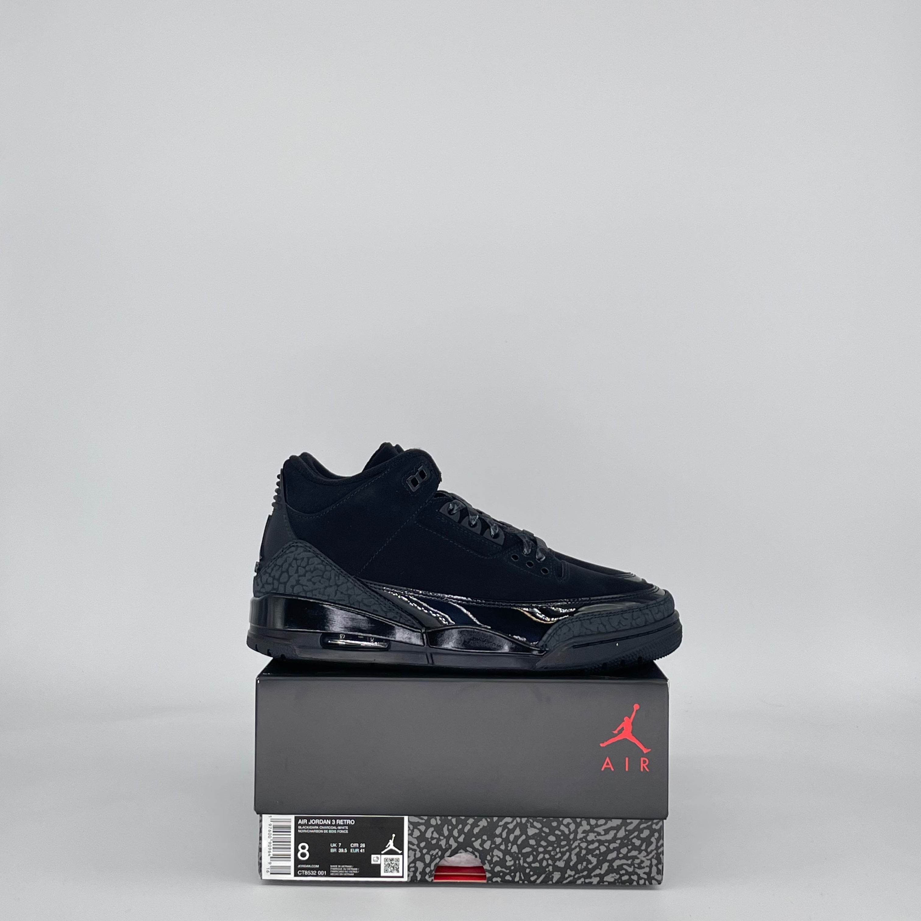 AIR JORDAN 3 BLACK CAT CT8532-001 SIZE 8/9.5W
