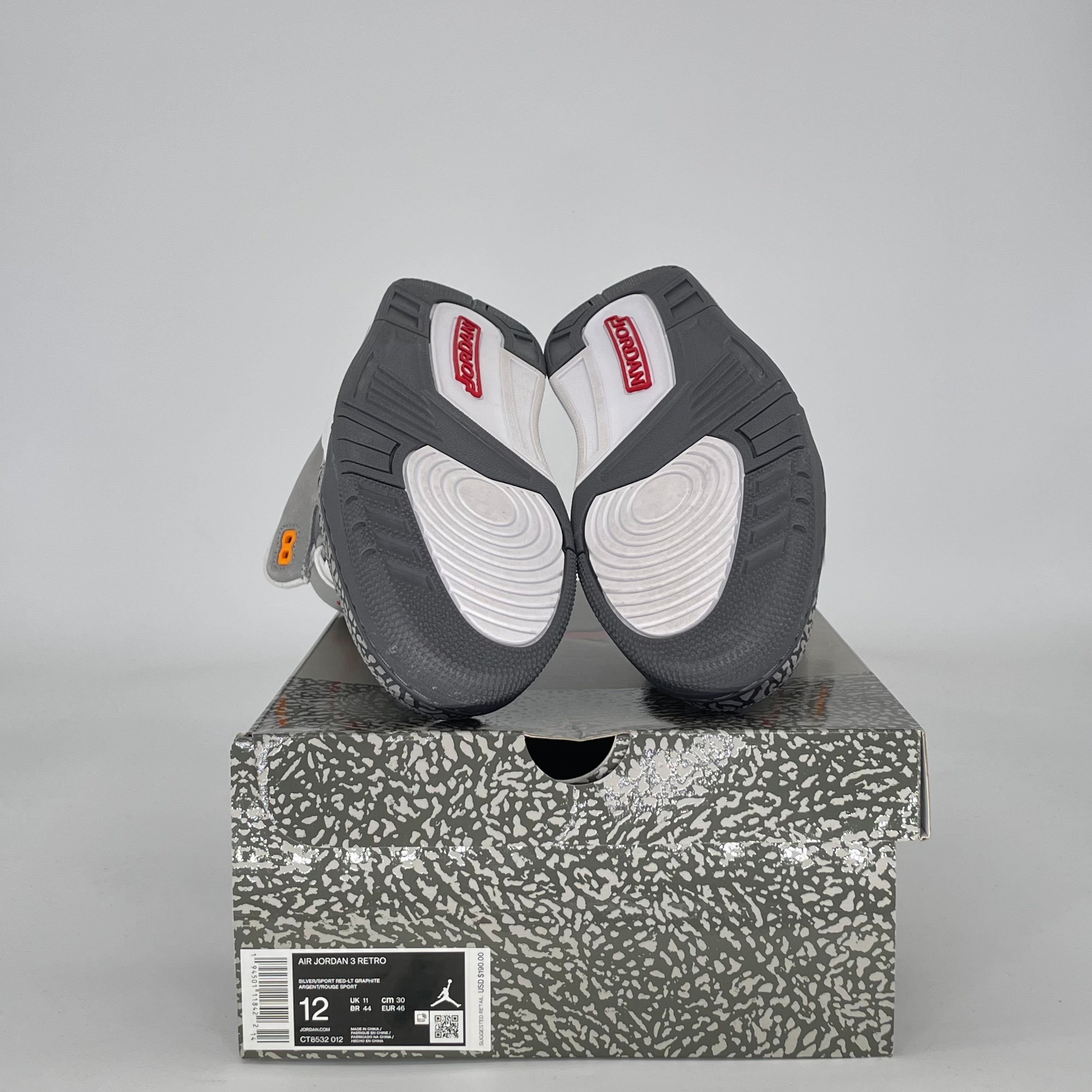 AIR JORDAN 3 COOL GREY (2021) CT8532-012 SIZE 12/13.5W