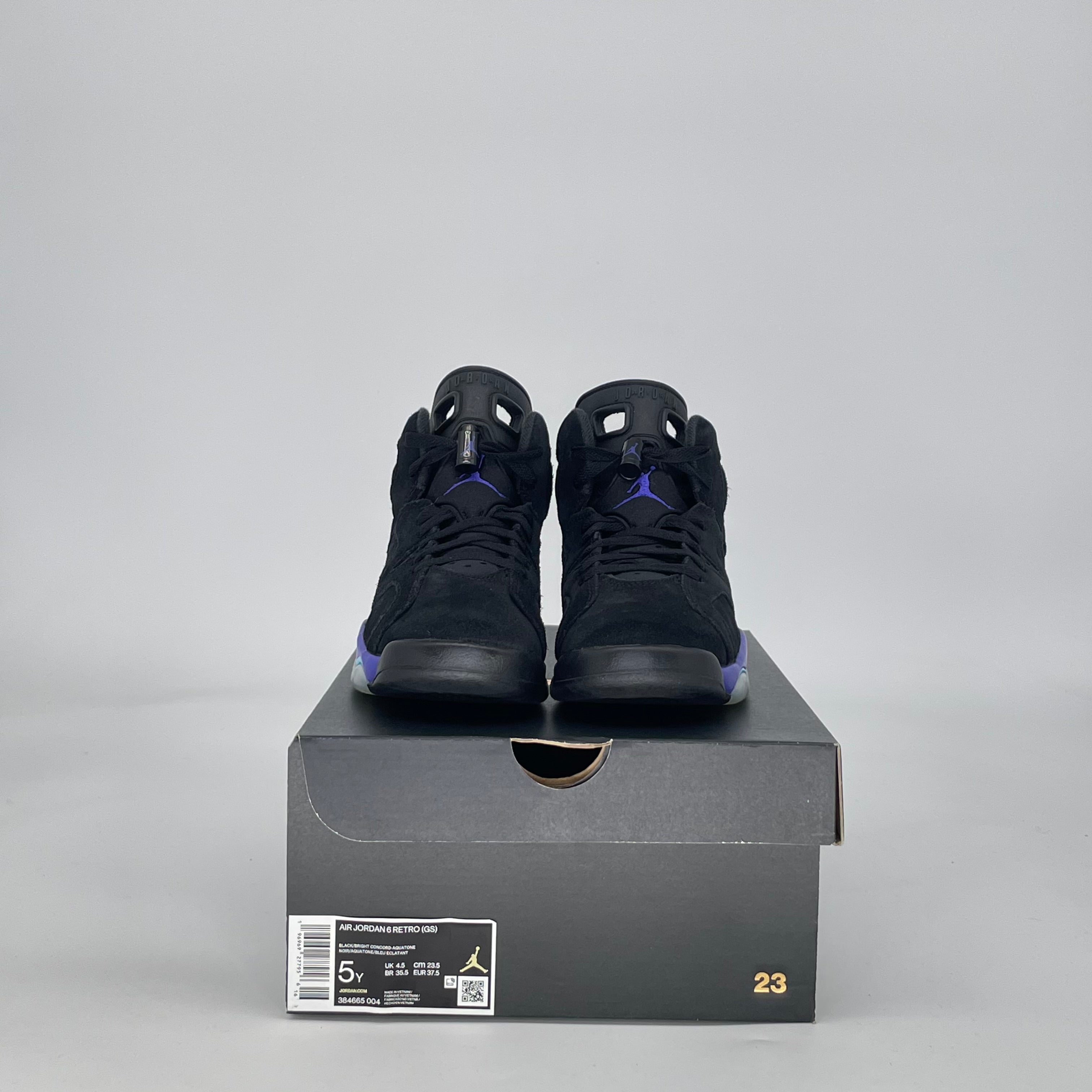 AIR JORDAN 6 AQUA 384665-004 SIZE 5/6.5W GS