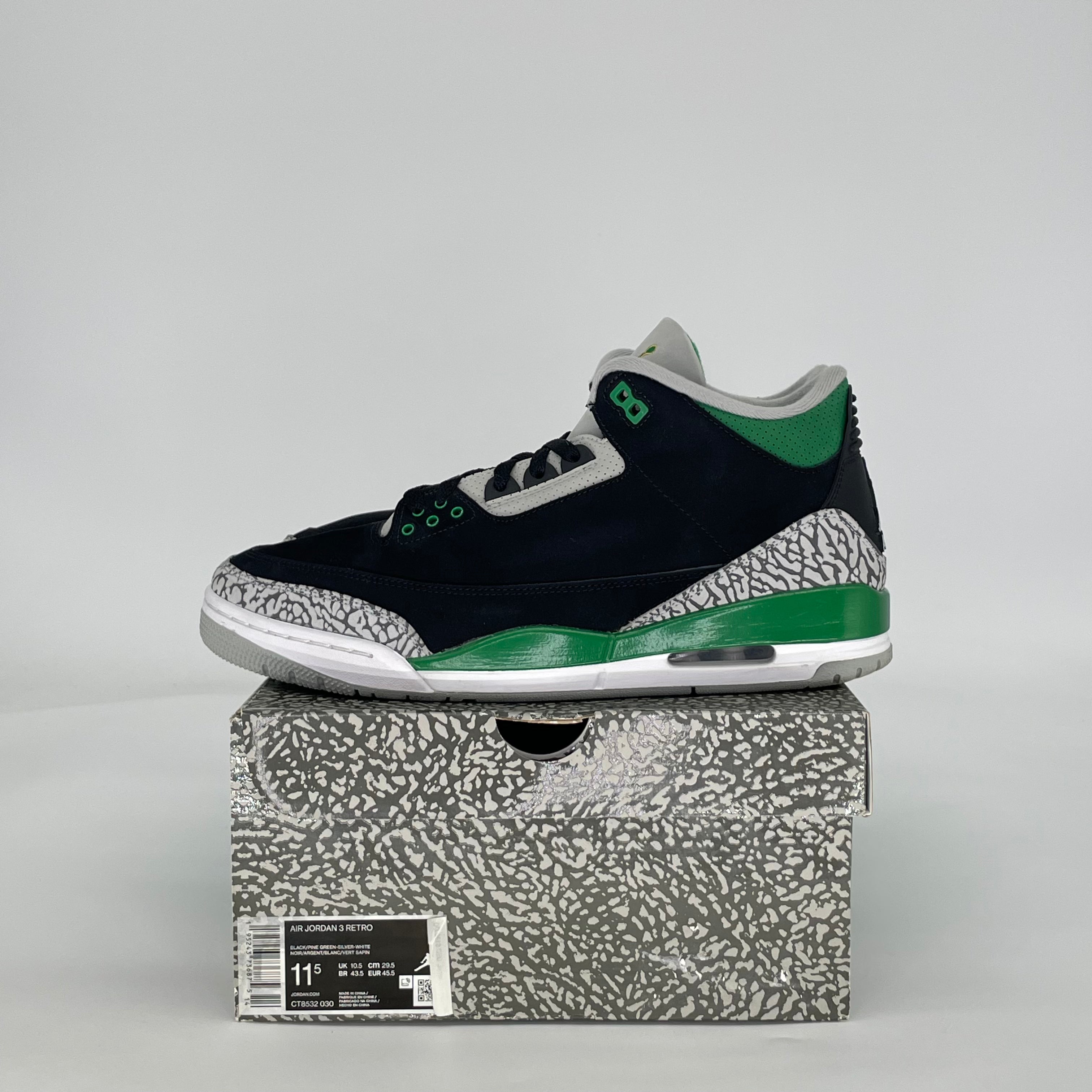 AIR JORDAN 3 PINE GREEN CT8532-030 SIZE 11.5/13W