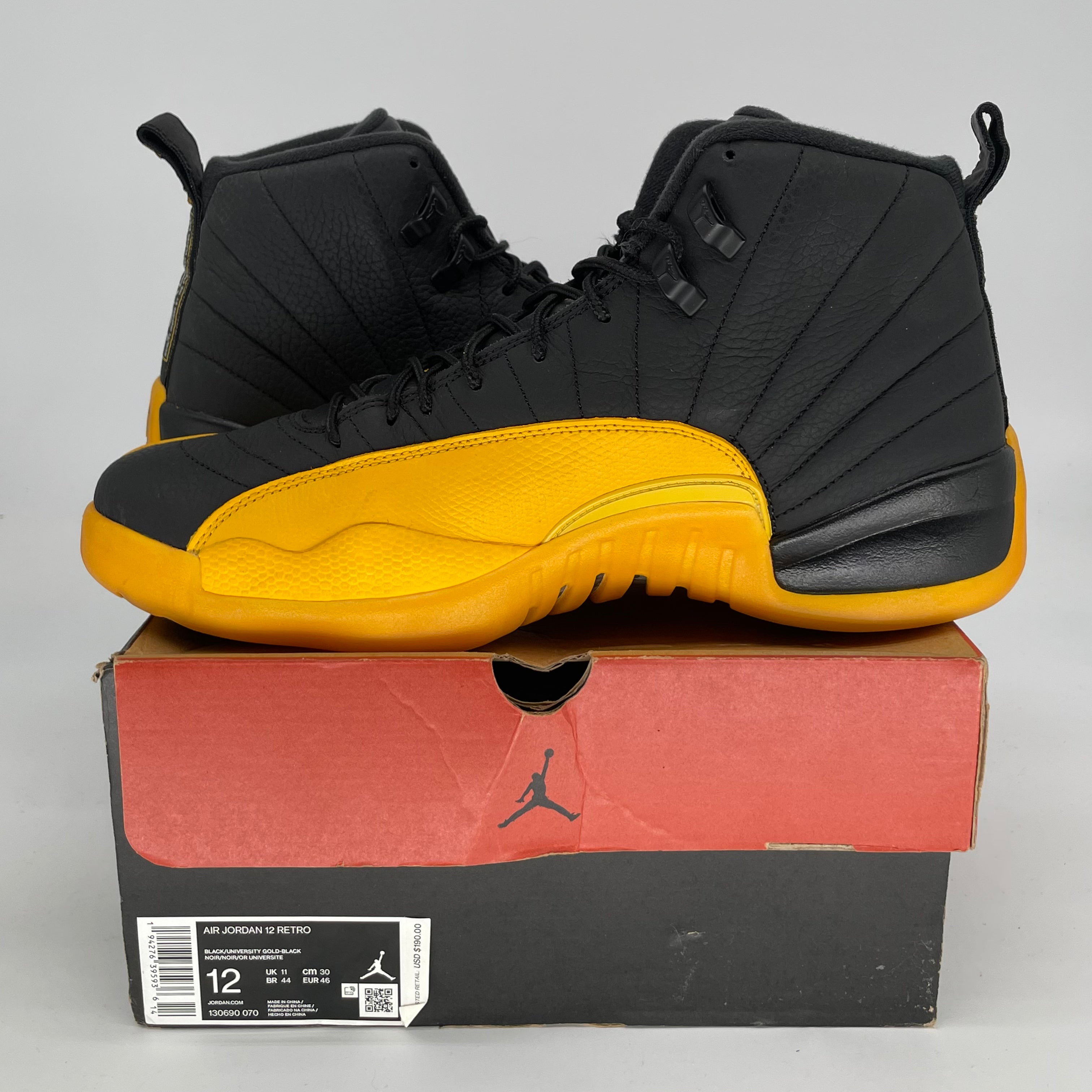 AIR JORDAN 12 UNIVERSITY BLACK SIZE 12 130690-070