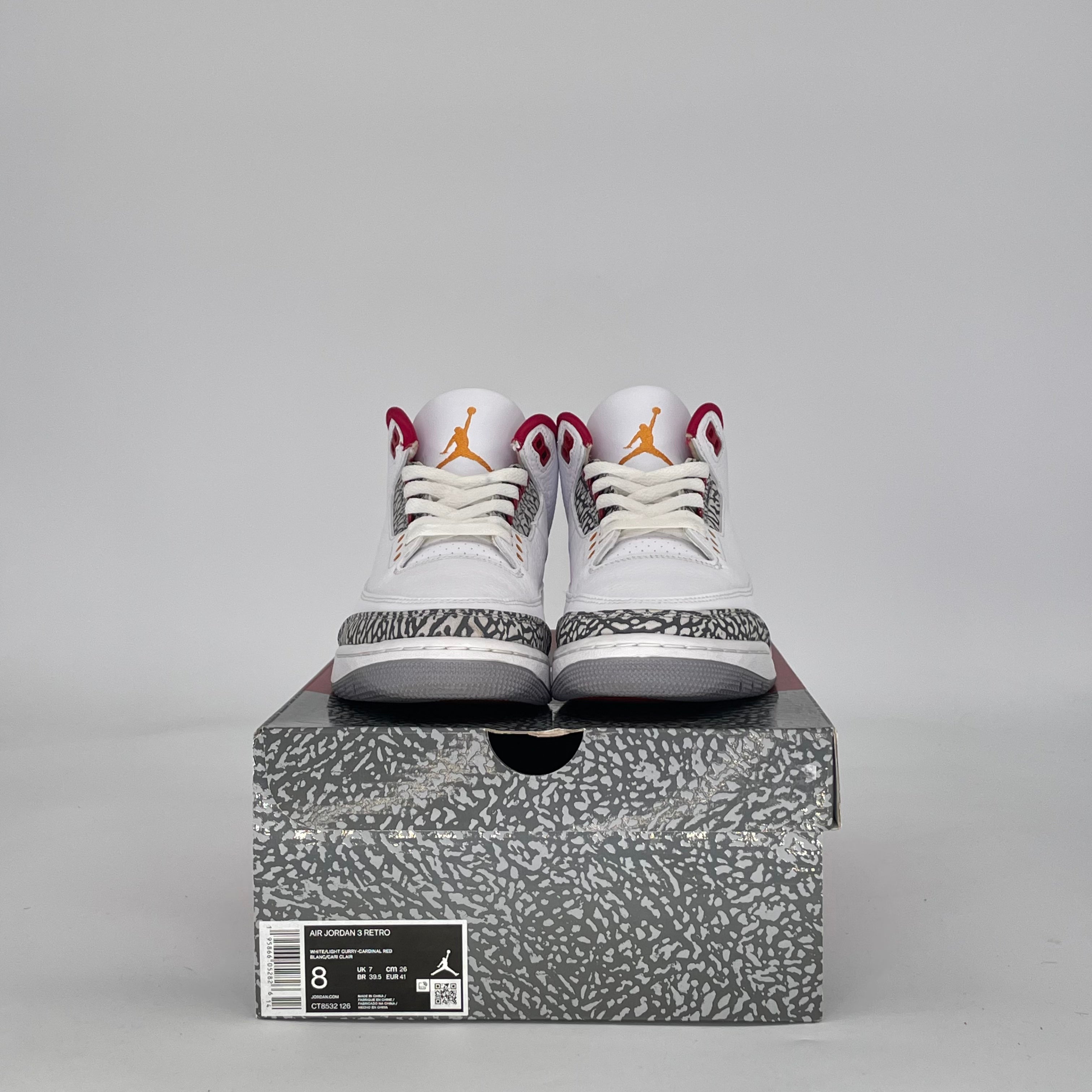 AIR JORDAN 3 CARDINAL RED CT8532-126 SIZE 8/9.5W