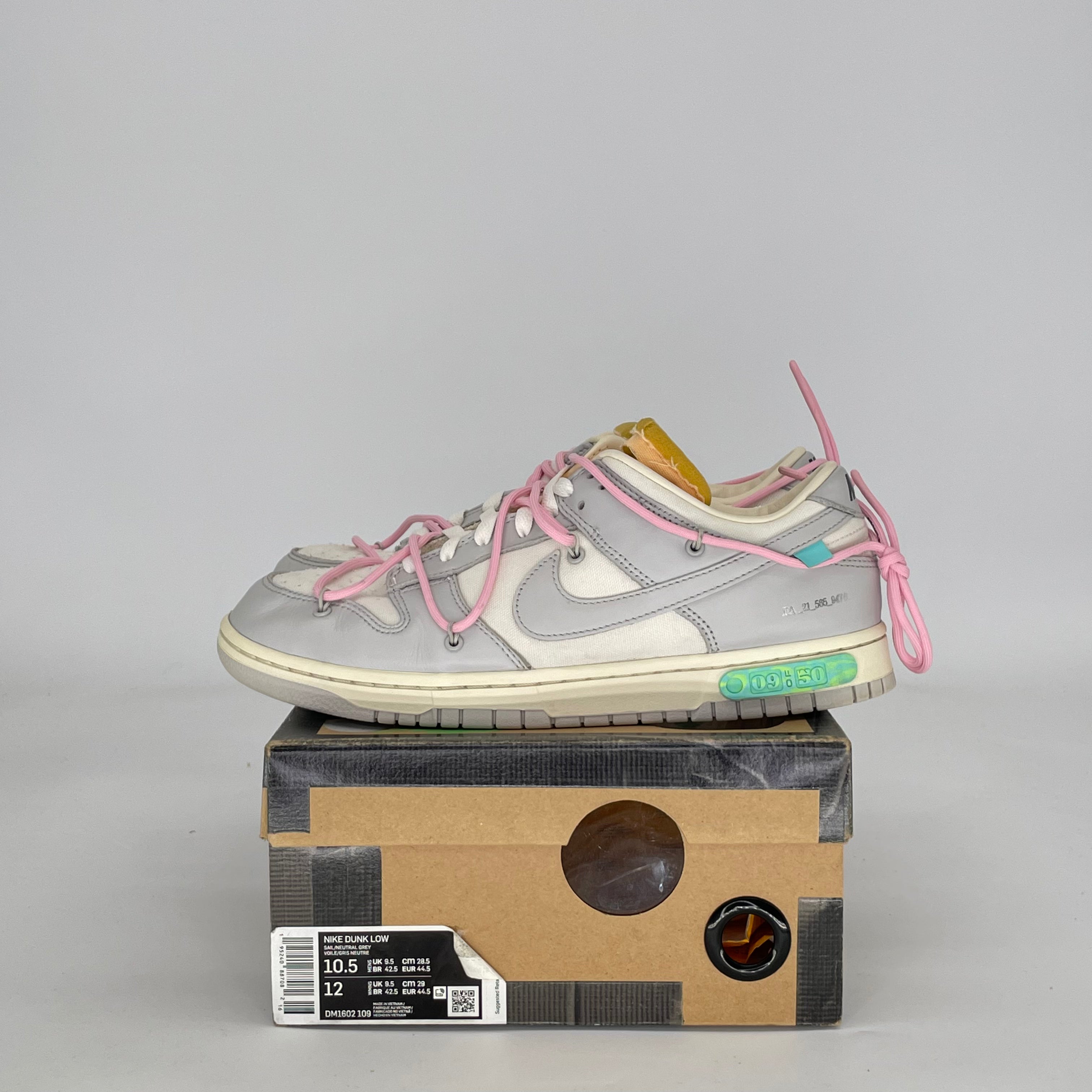NIKE DUNK LOW OFF-WHITE LOT 9 DM1602-109 SIZE 10.5/12W