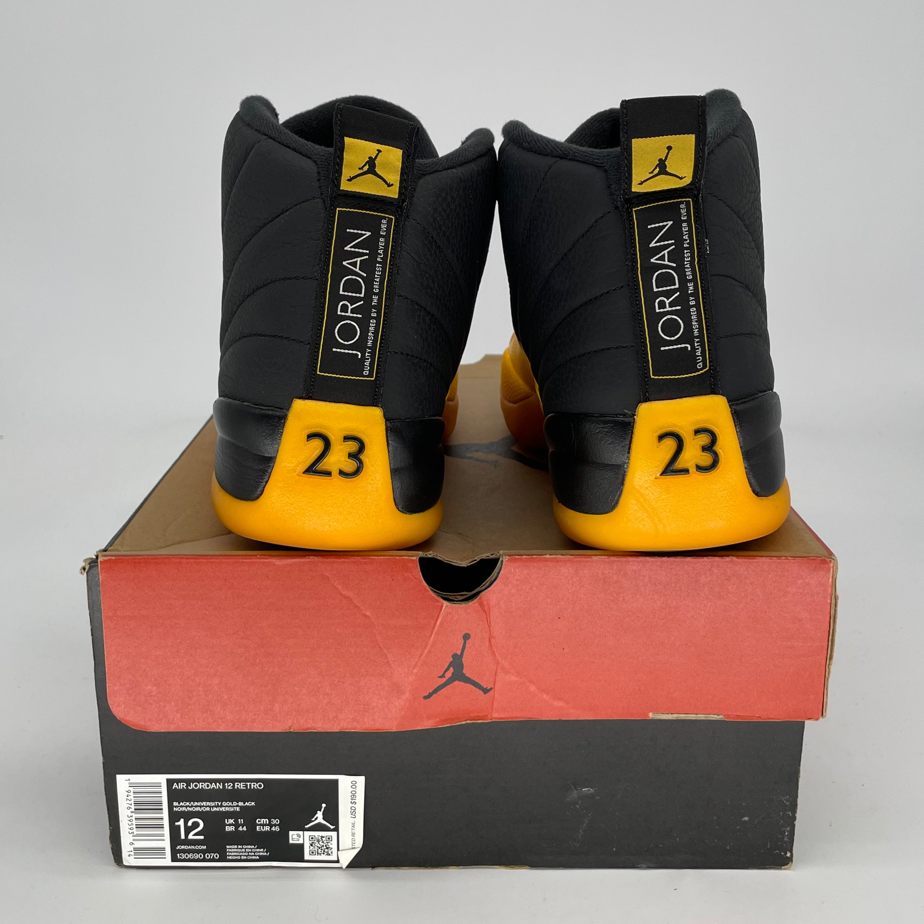 AIR JORDAN 12 UNIVERSITY BLACK SIZE 12 130690-070