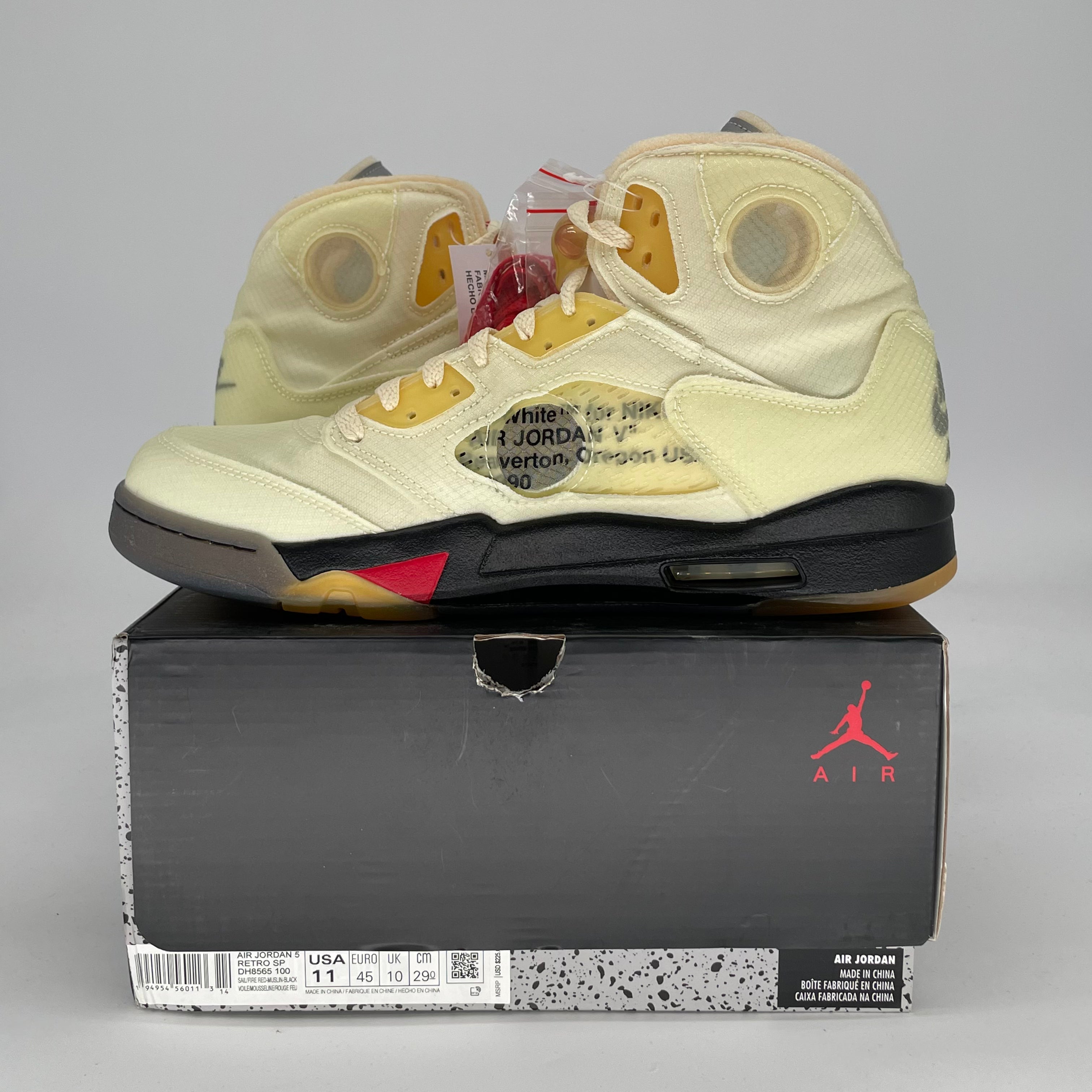 OFF WHITE X AIR JORDAN 5 SAIL DH8565-100 SIZE 11/12.5W