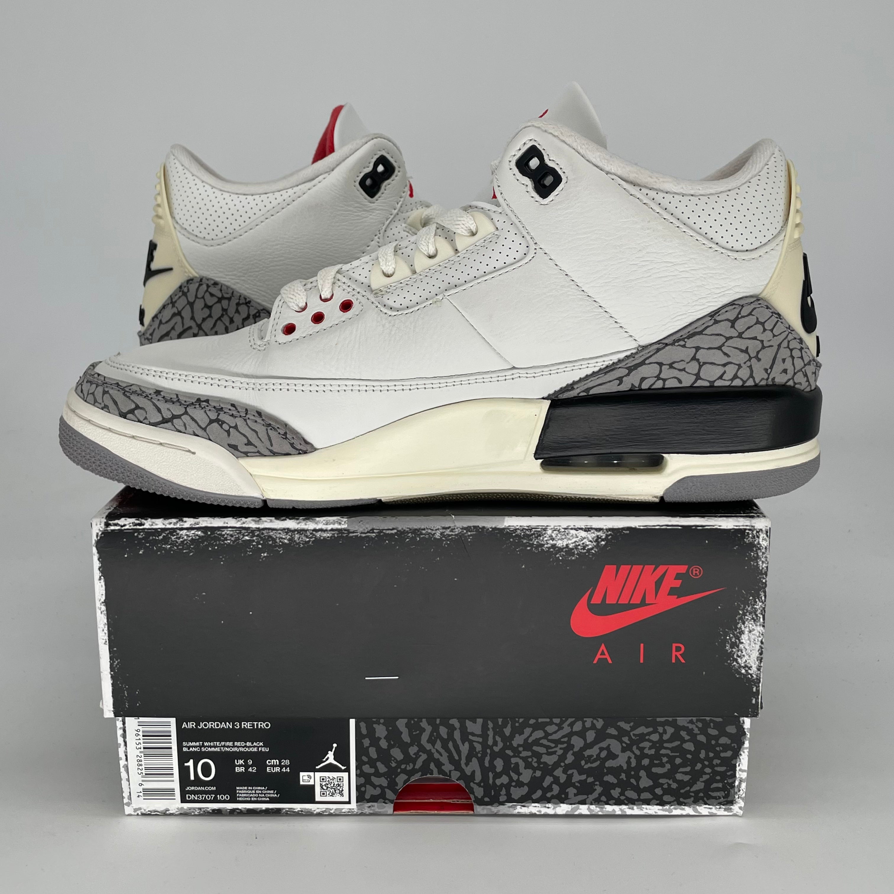 AIR JORDAN 3 WHITE CEMENT REIMAGINED DN3707-100 SIZE 10/11.5W