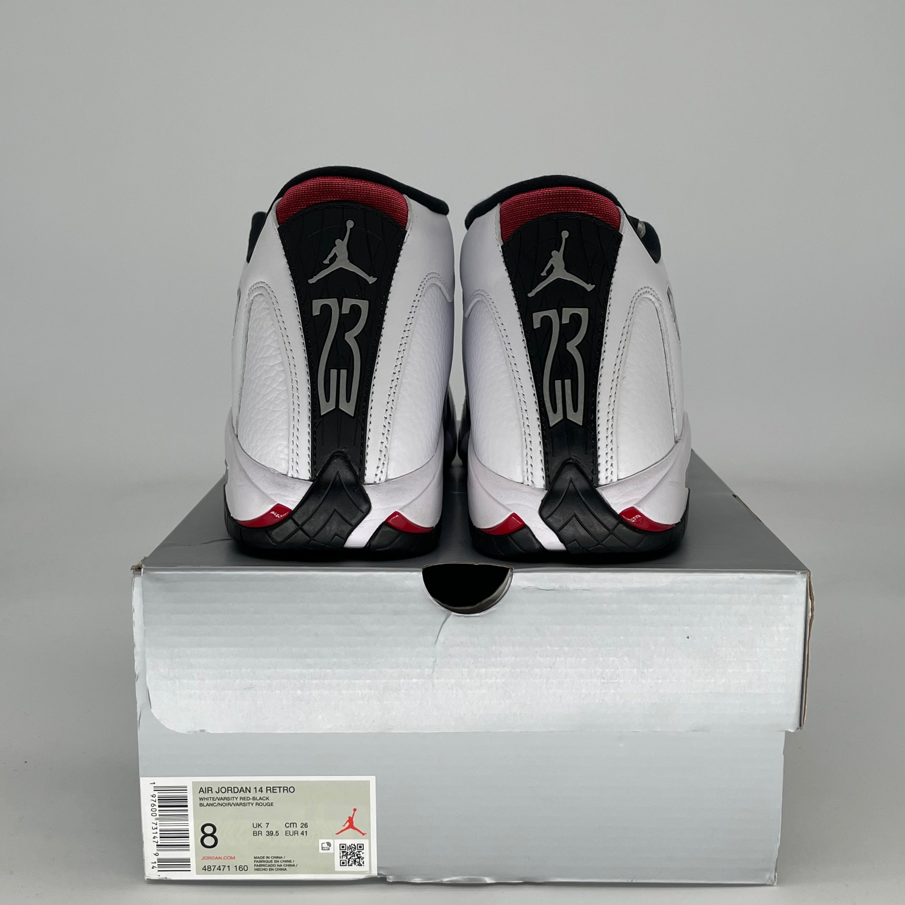 AIR JORDAN 14 BLACK TOE 487471-160 SIZE 8/9.5W