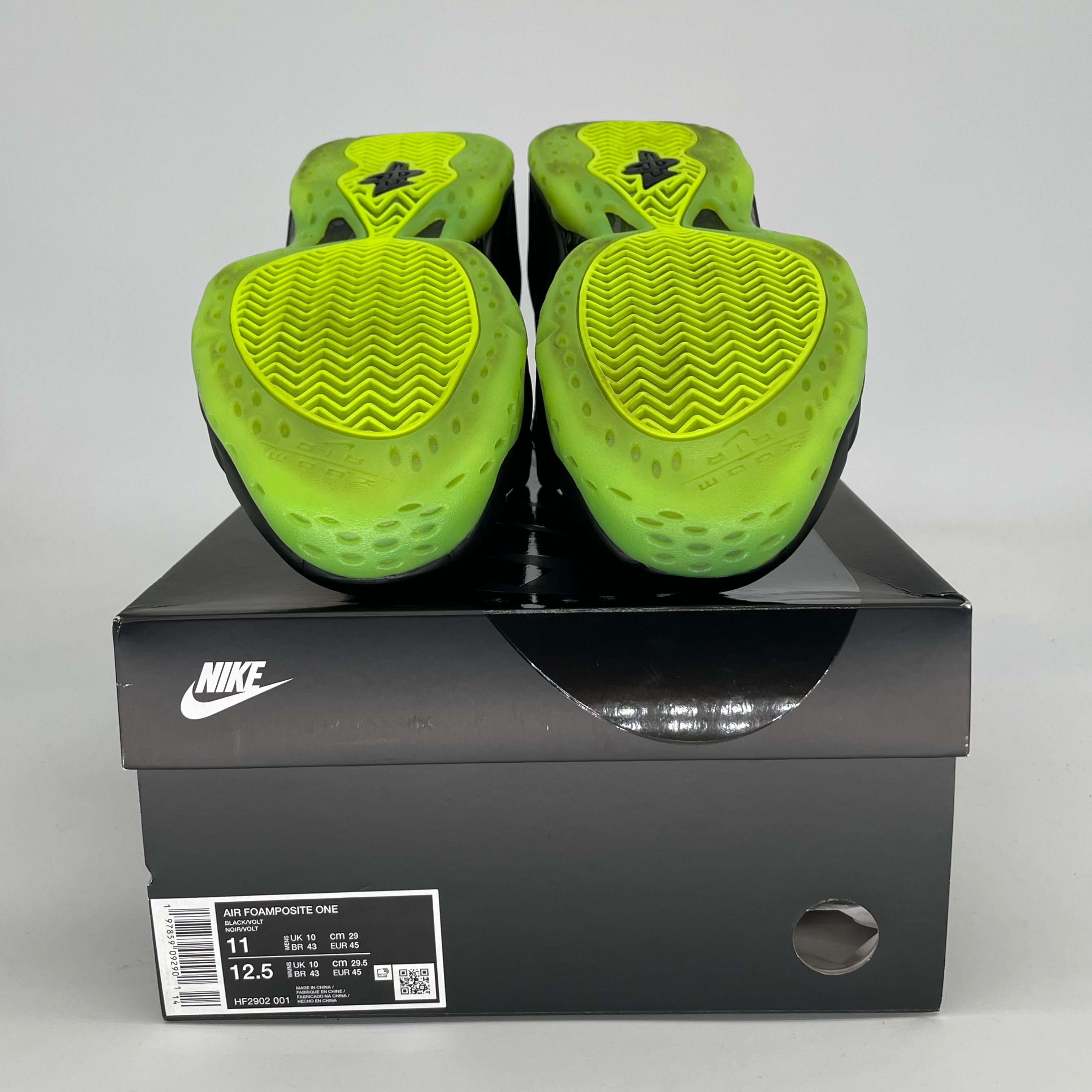 NIKE AIR FOAMPOSITE ONE BLACK VOLT HF2902-001 SIZE 11/12.5W