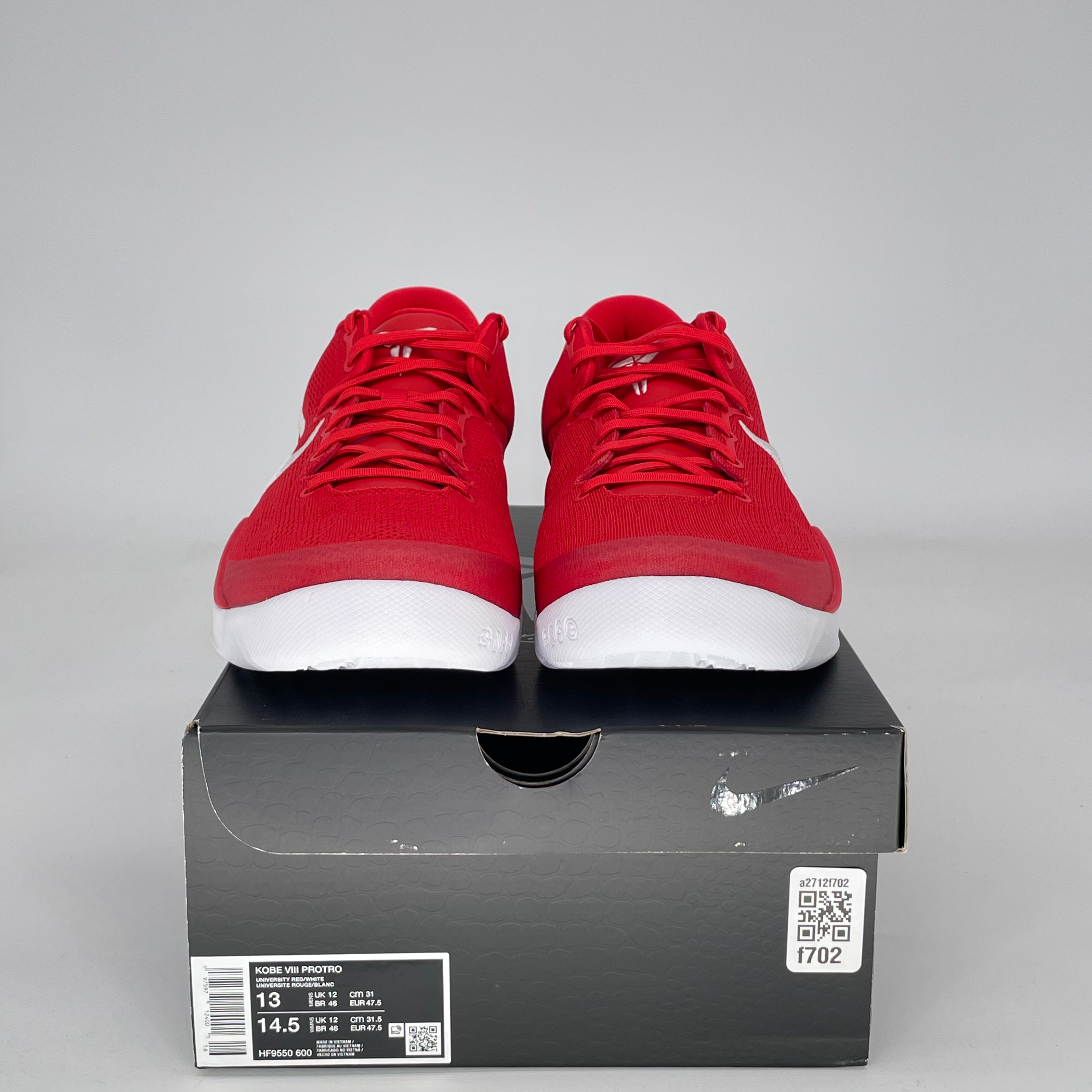 NIKE KOBE 8 PROTRO UNIVERSITY RED HF9550-600 SIZE 13/14.5W