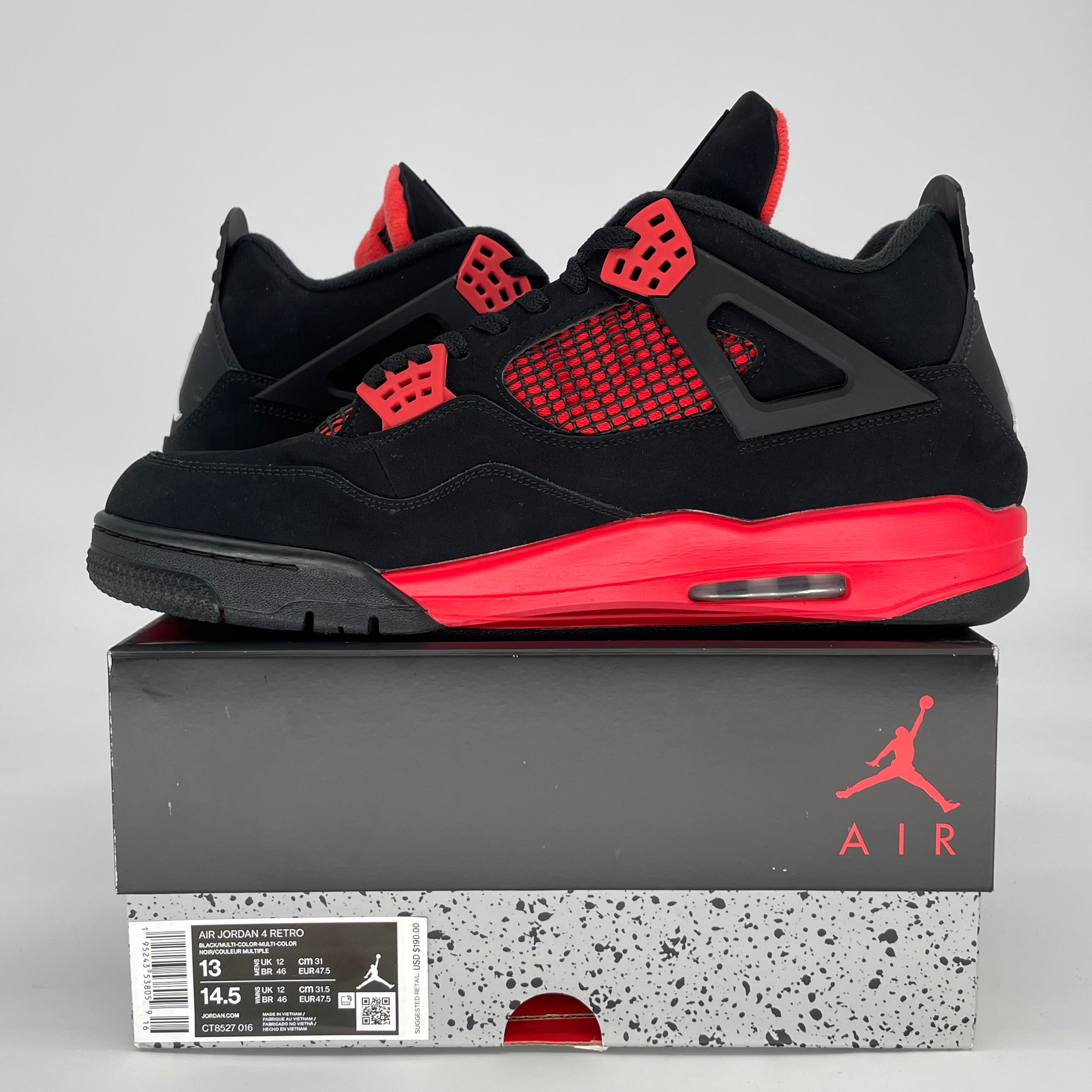 AIR JORDAN 4 RED THUNDER CT8527-016 SIZE 13/14.5W