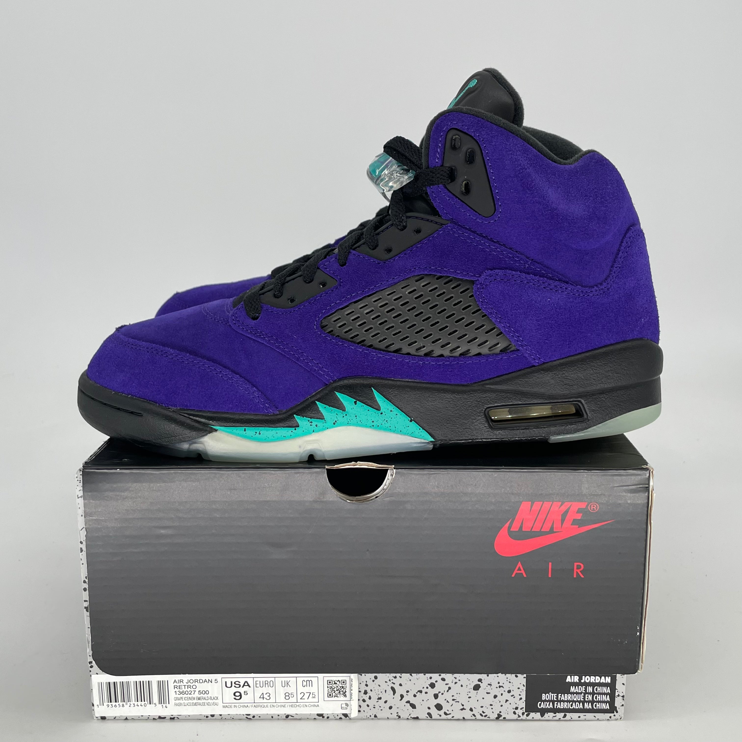 AIR JORDAN 5 ALTERNATE GRAPE 136027-500 SIZE 9.5/11W