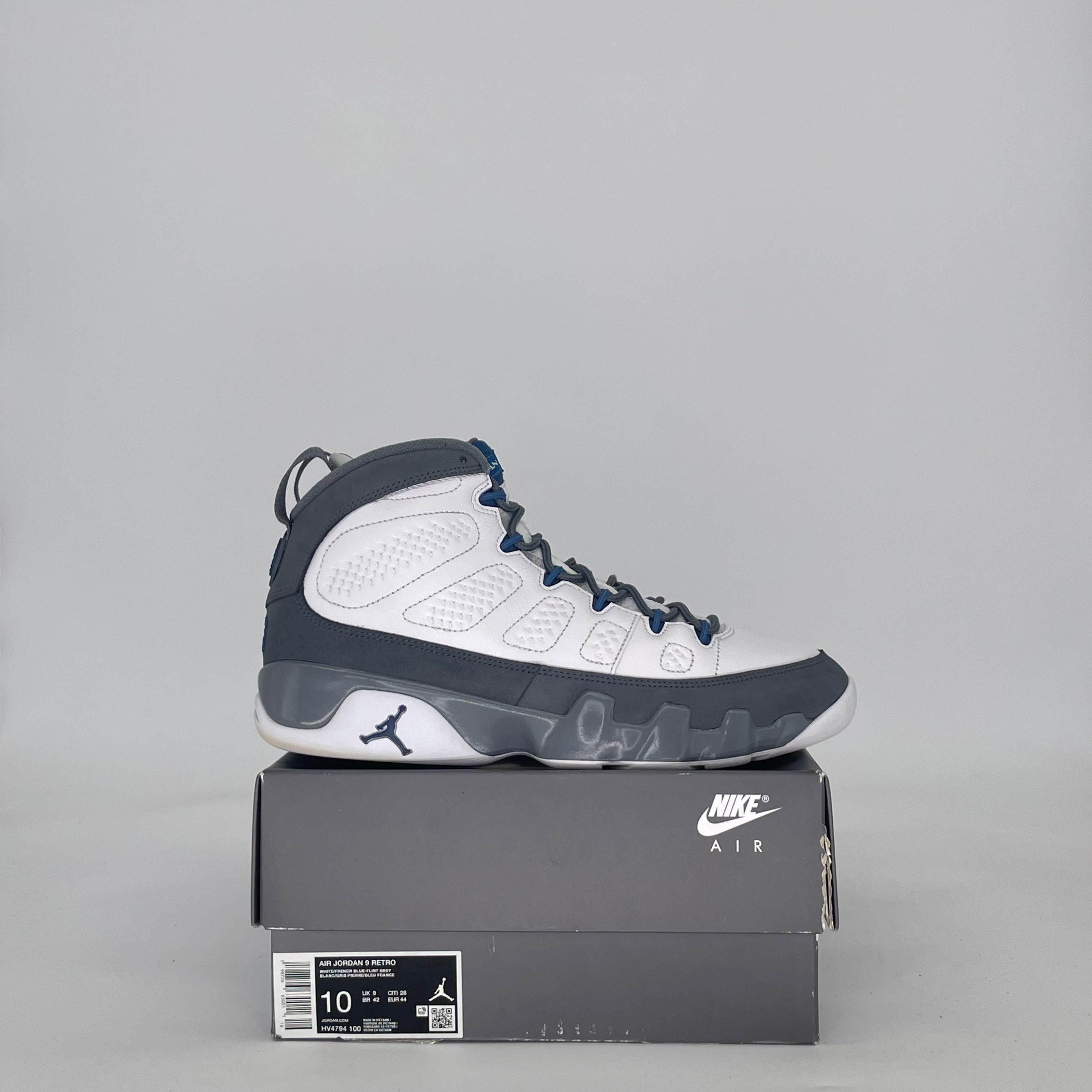 AIR JORDAN 9 FLINT GREY FRENCH BLUE HV4794-100 SIZE 10/11.5W