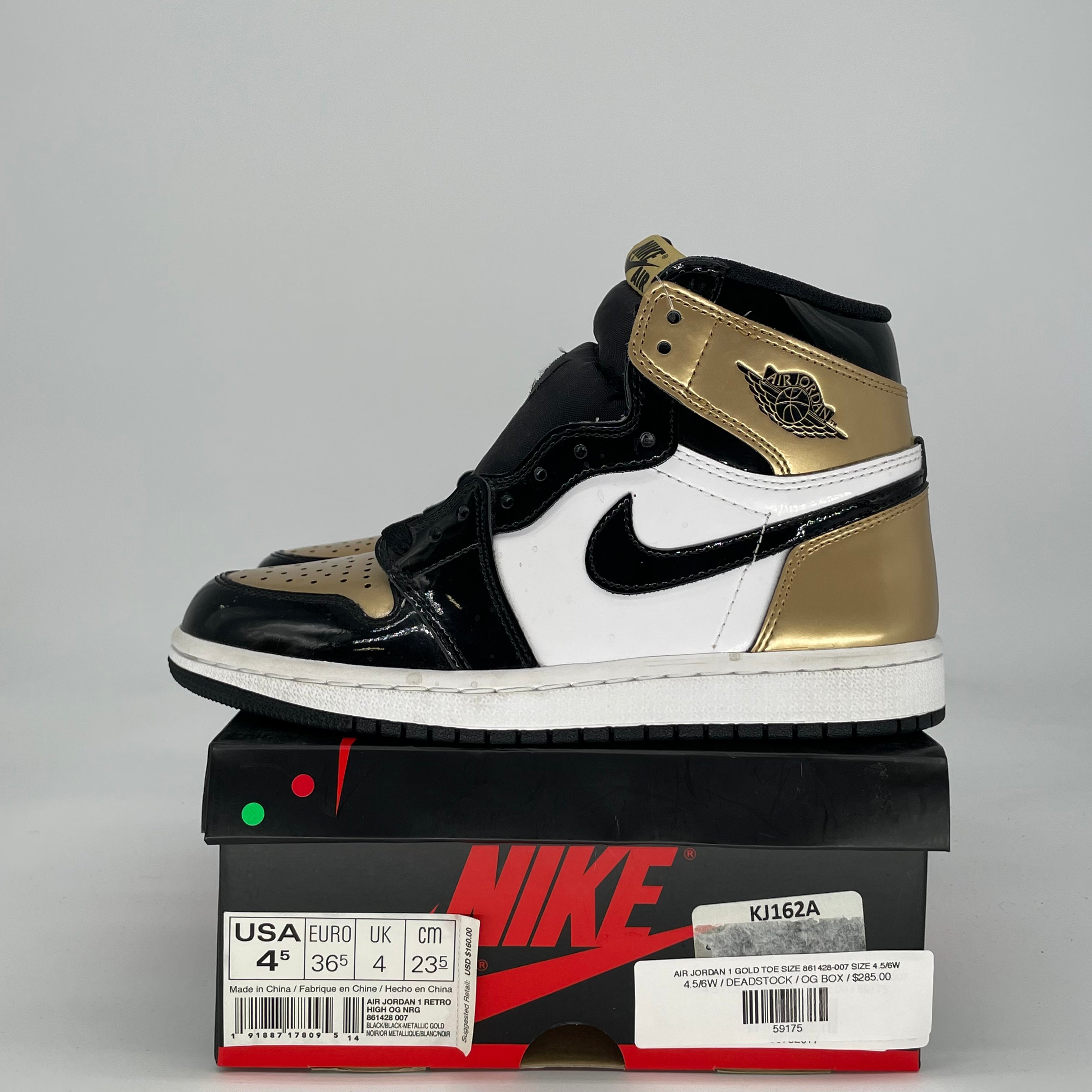 AIR JORDAN 1 GOLD TOE SIZE 861428-007 SIZE 4.5/6W
