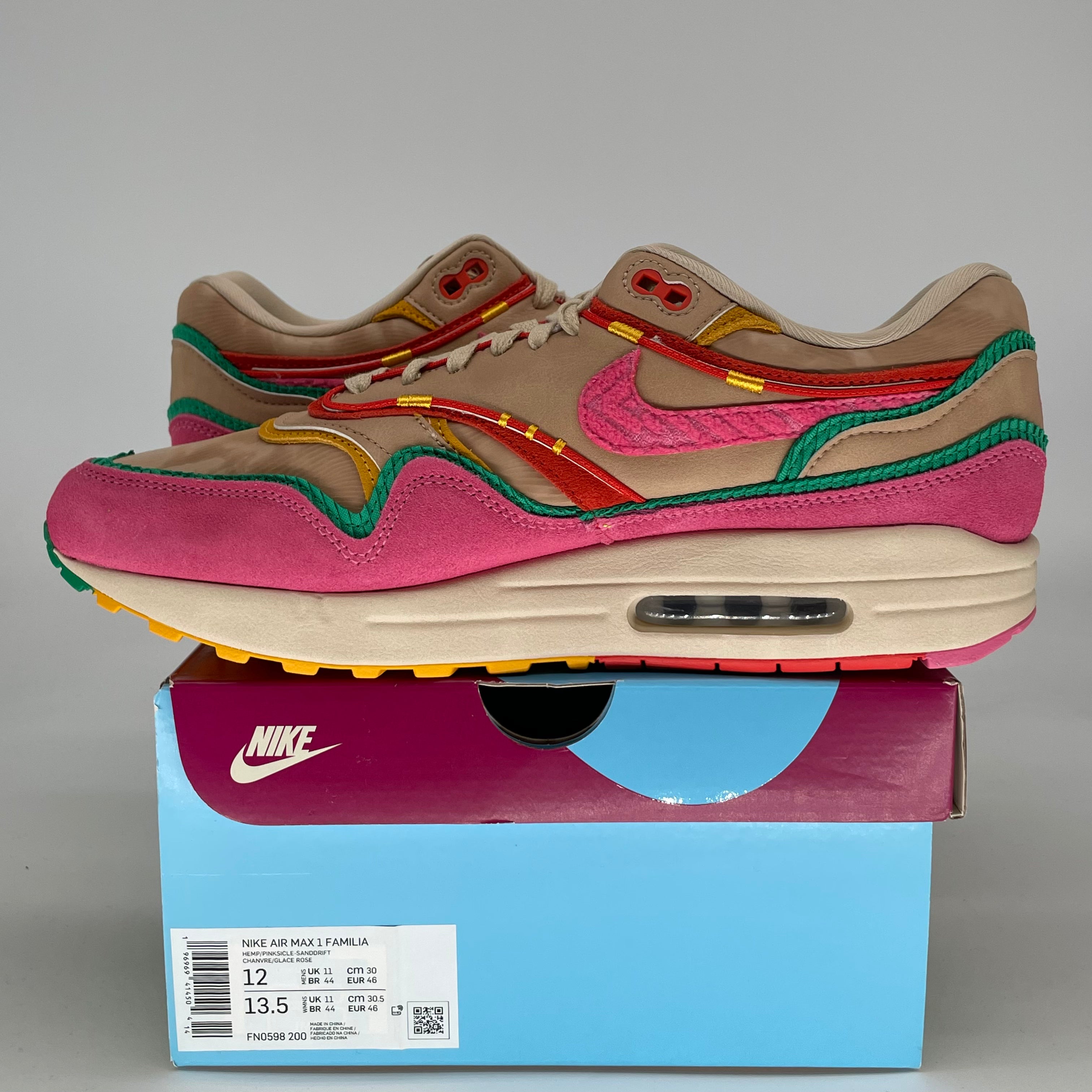 NIKE AIR MAX 1 FAMILIA FN0598-200 SIZE 12/13.5W