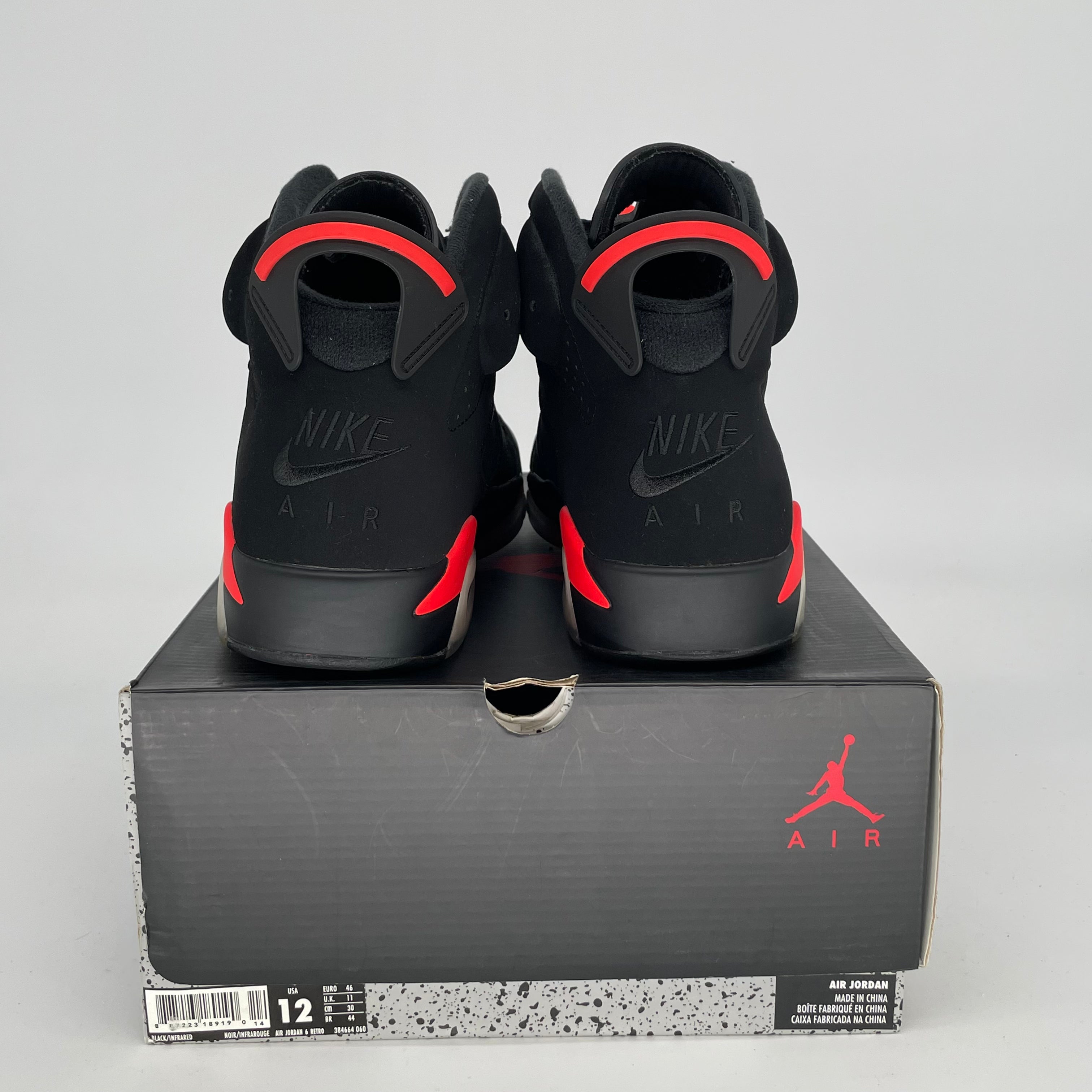 AIR JORDAN 6 BLACK INFRARED SIZE 12 384664-060