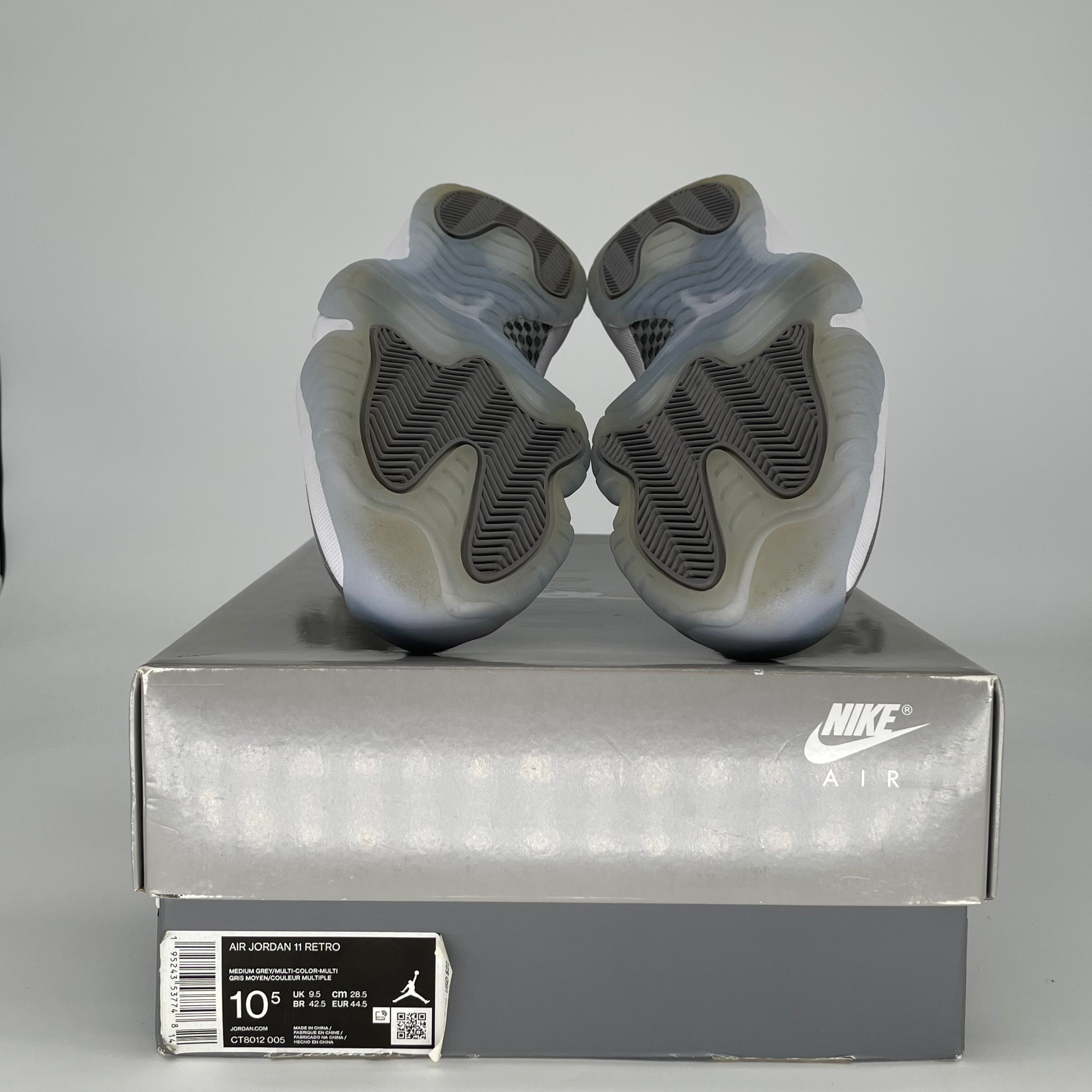 AIR JORDAN 11 COOL GREY CT8012-005 SIZE 10.5/12W