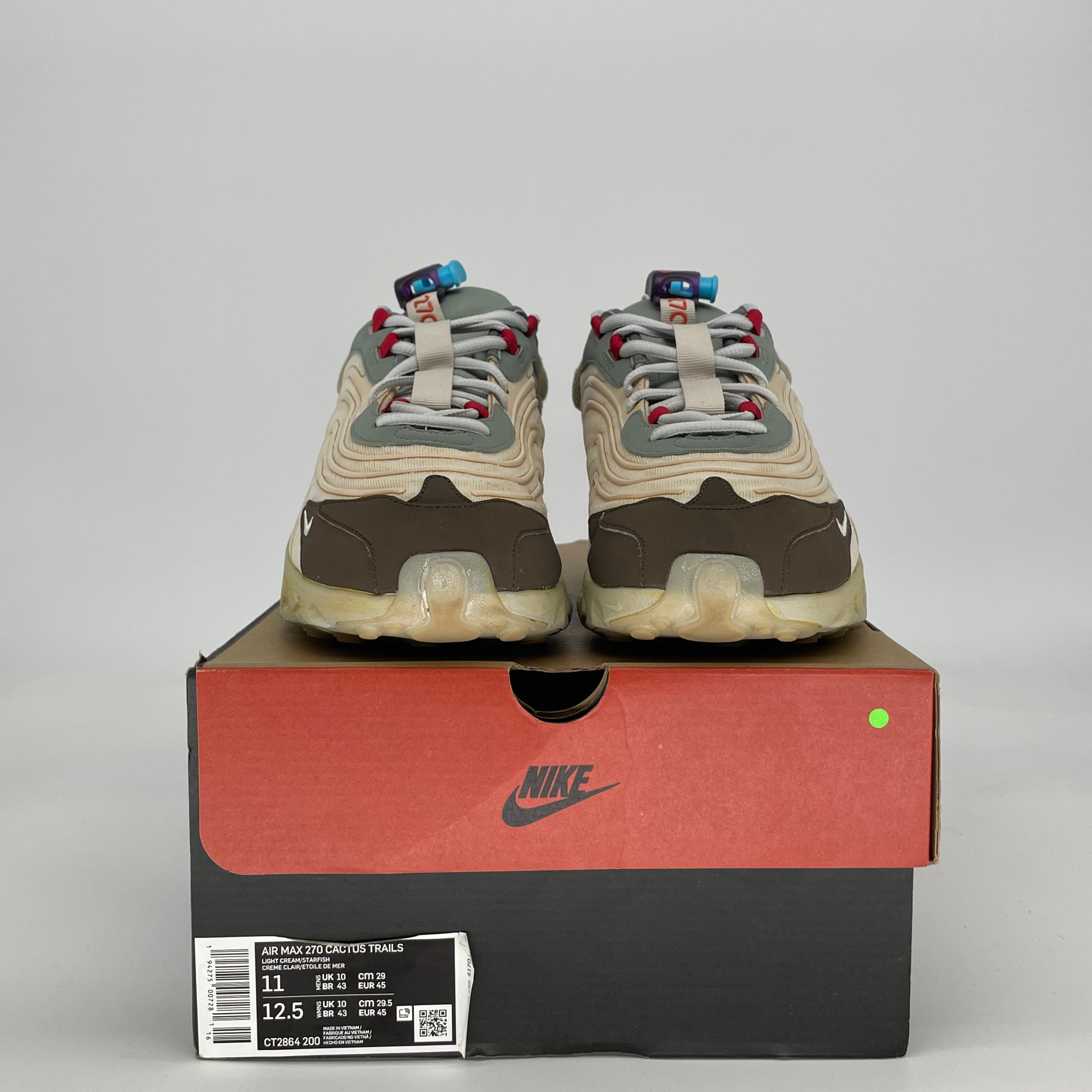 TRAVIS SCOTT X NIKE AIR MAX 270 CACTUS TRAILS CT2864-200 SIZE 11/12.5W