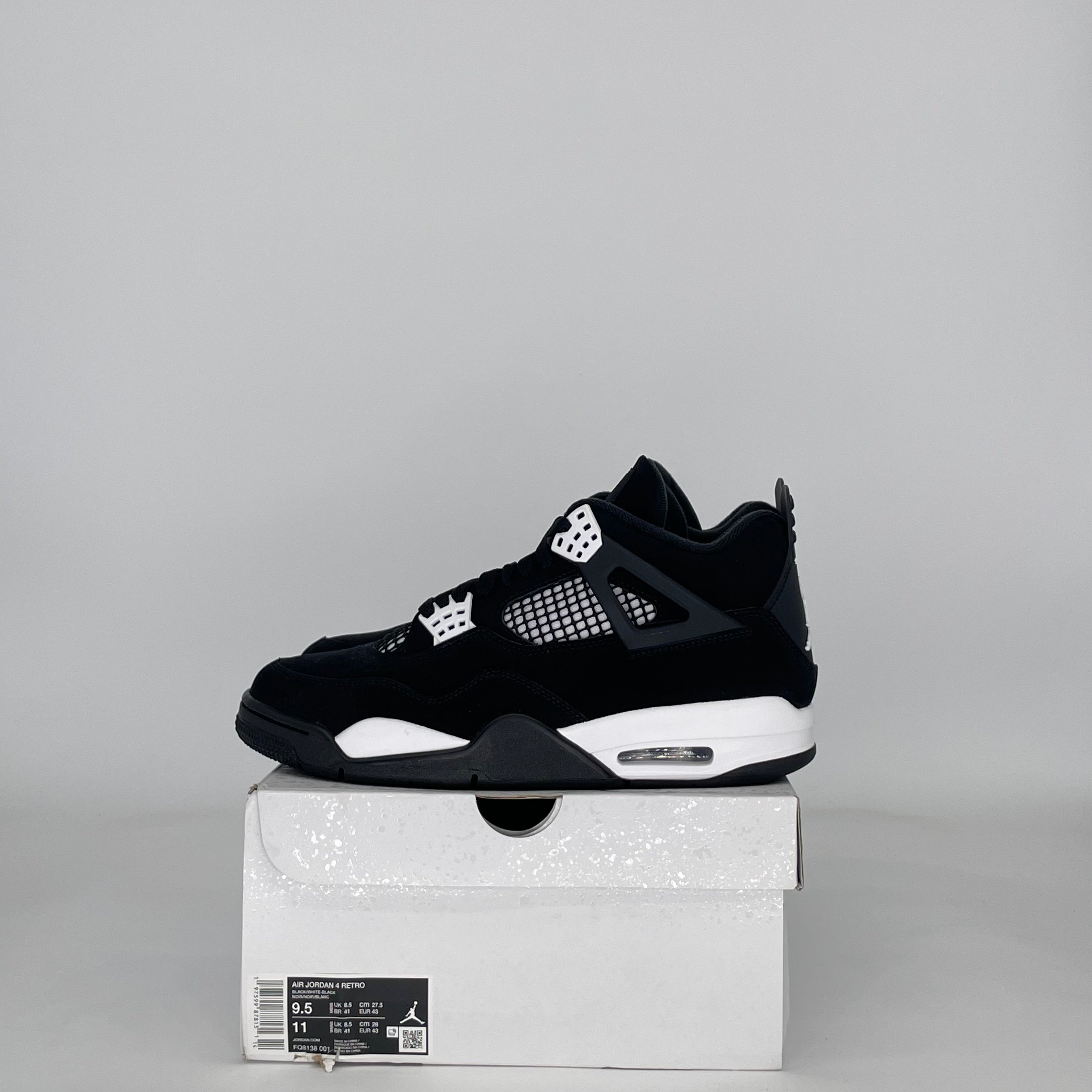 AIR JORDAN 4 WHITE THUNDER FQ8138-001 SIZE 9.5/11W