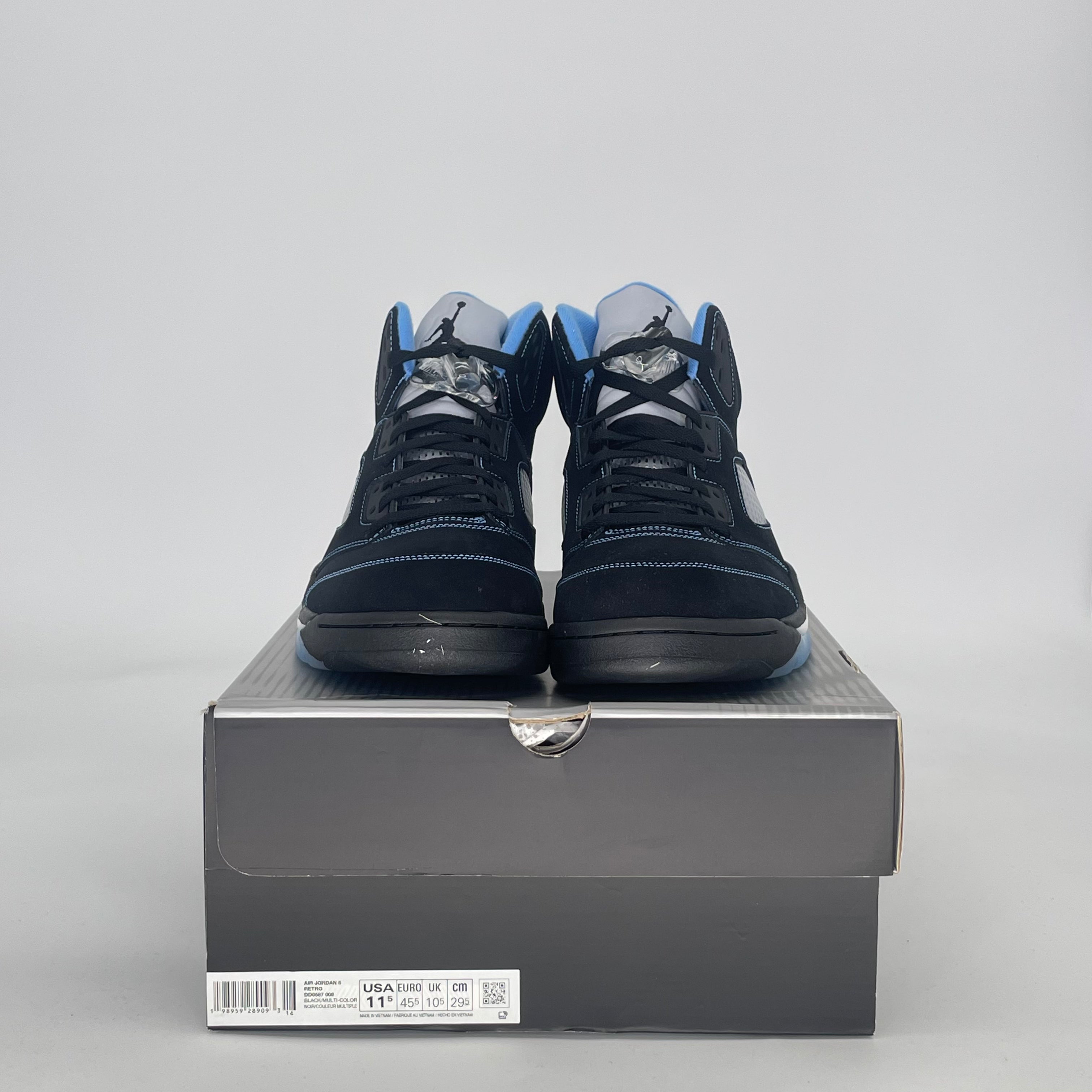 AIR JORDAN 5 BLACK UNIVERSITY BLUE DD0587-008 SIZE 11.5/13W