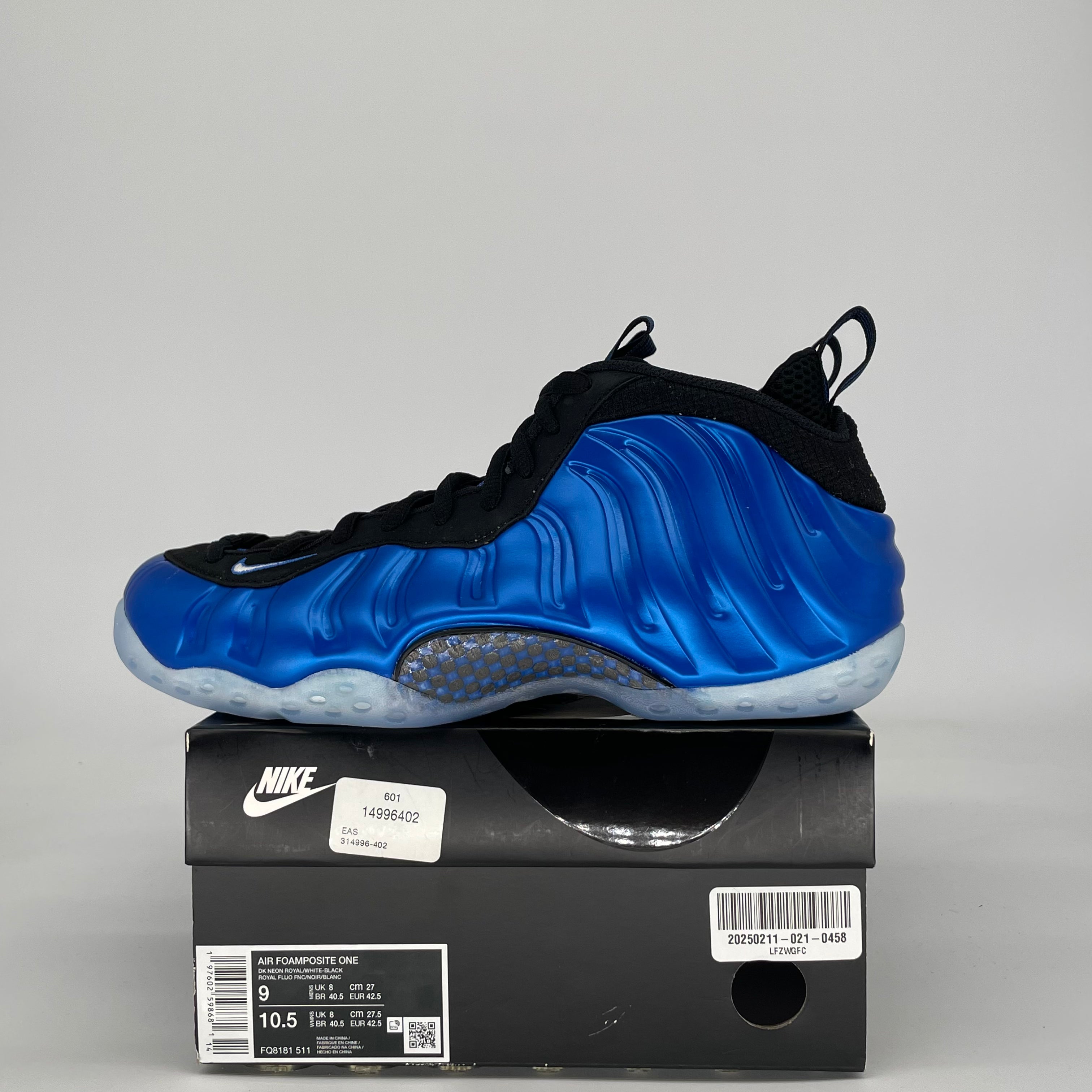 NIKE AIR FOAMPOSITE ONE INTERNATIONAL BLUE FQ8181-511 SIZE 9/10.5W