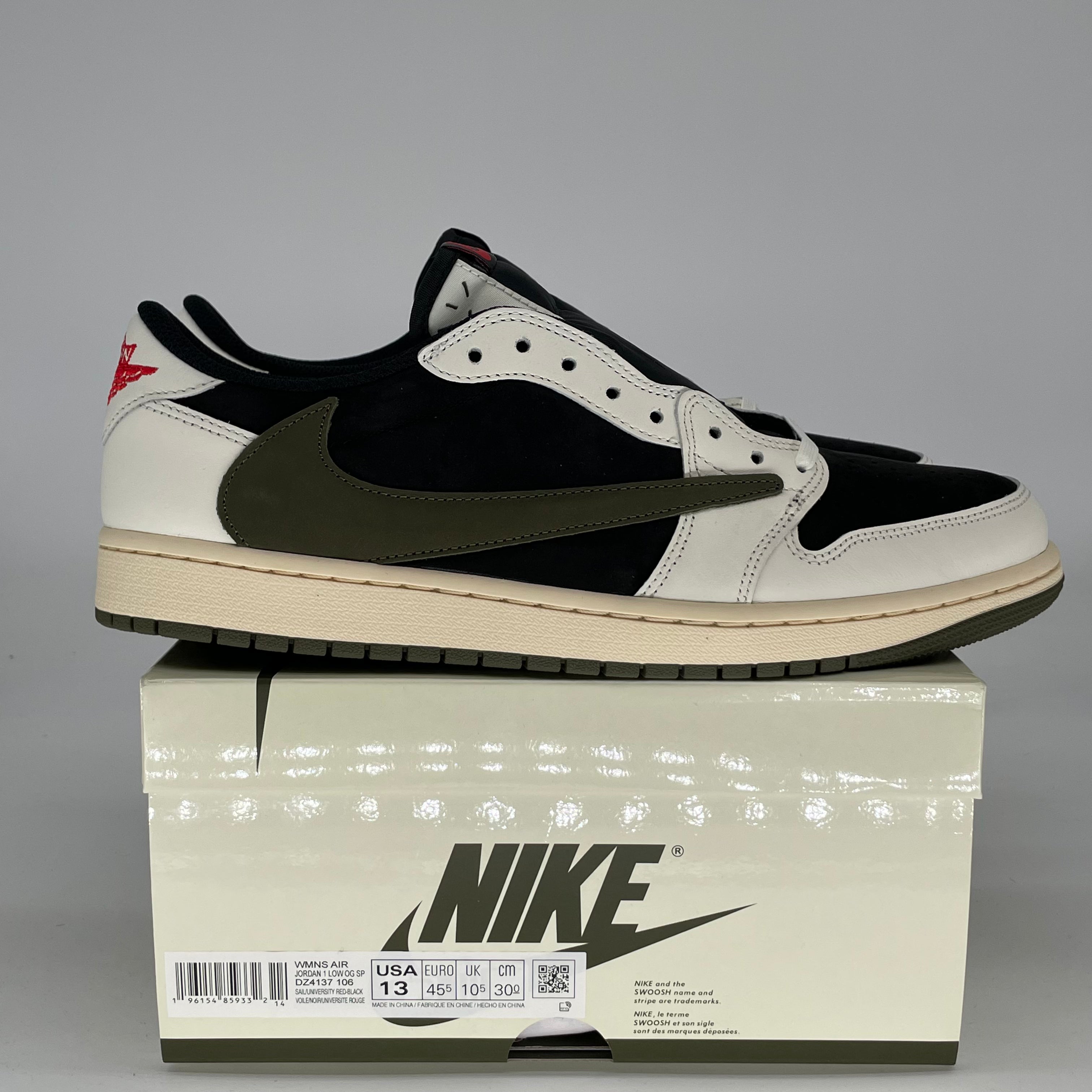 TRAVIS SCOTT X AIR JORDAN 1 LOW OLIVE W DZ4137-106 SIZE 11.5/13W