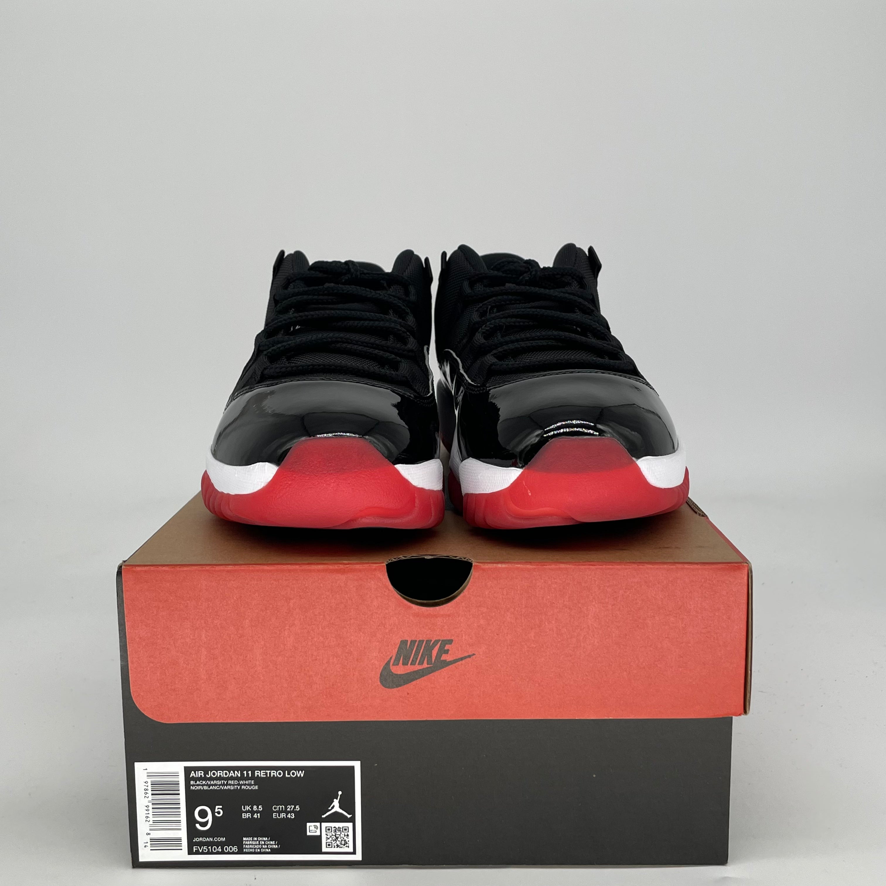 AIR JORDAN 11 LOW BRED FV5104-006 SIZE 9.5/11W