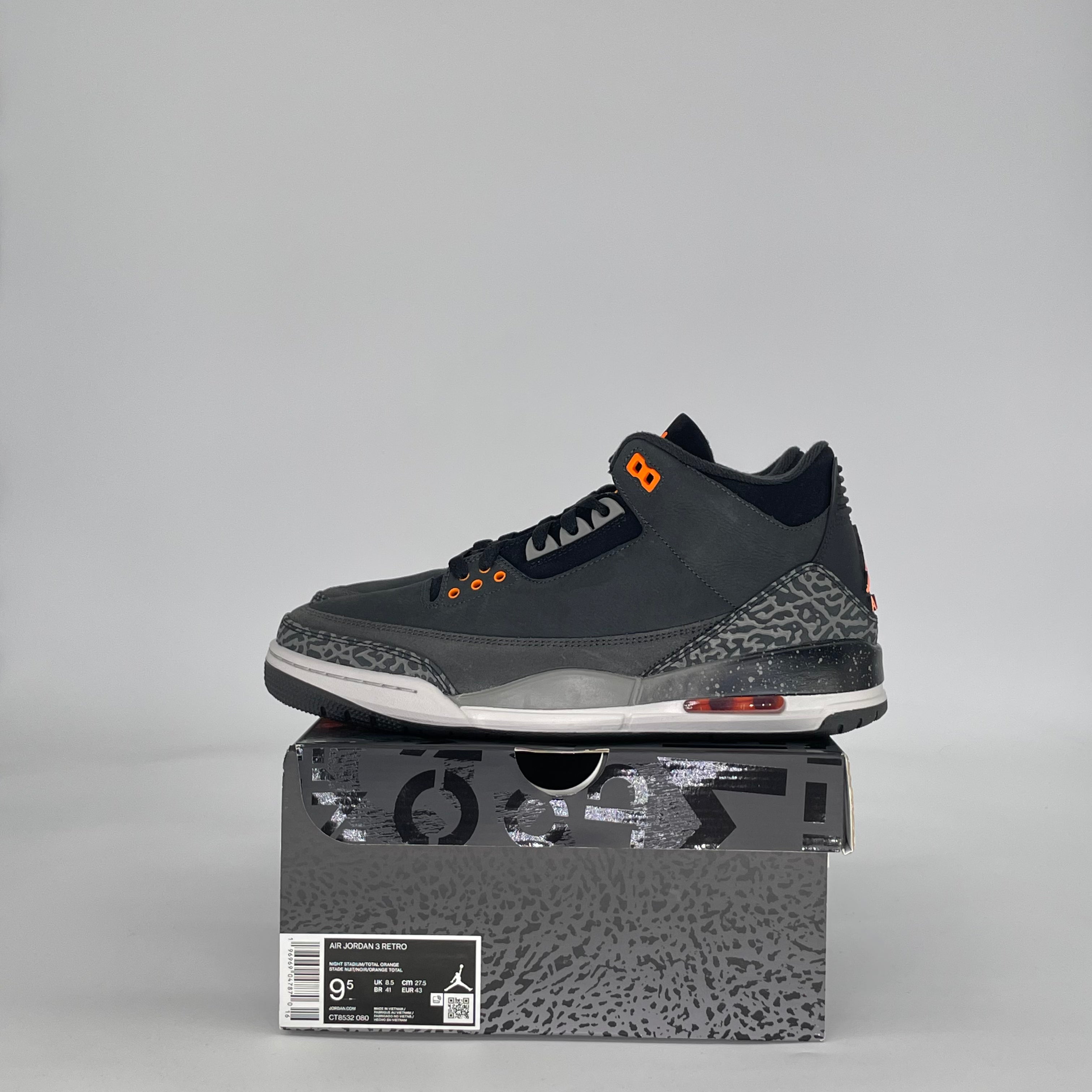AIR JORDAN 3 FEAR PACK (2023) CT8532-080 SIZE 9.5/11W