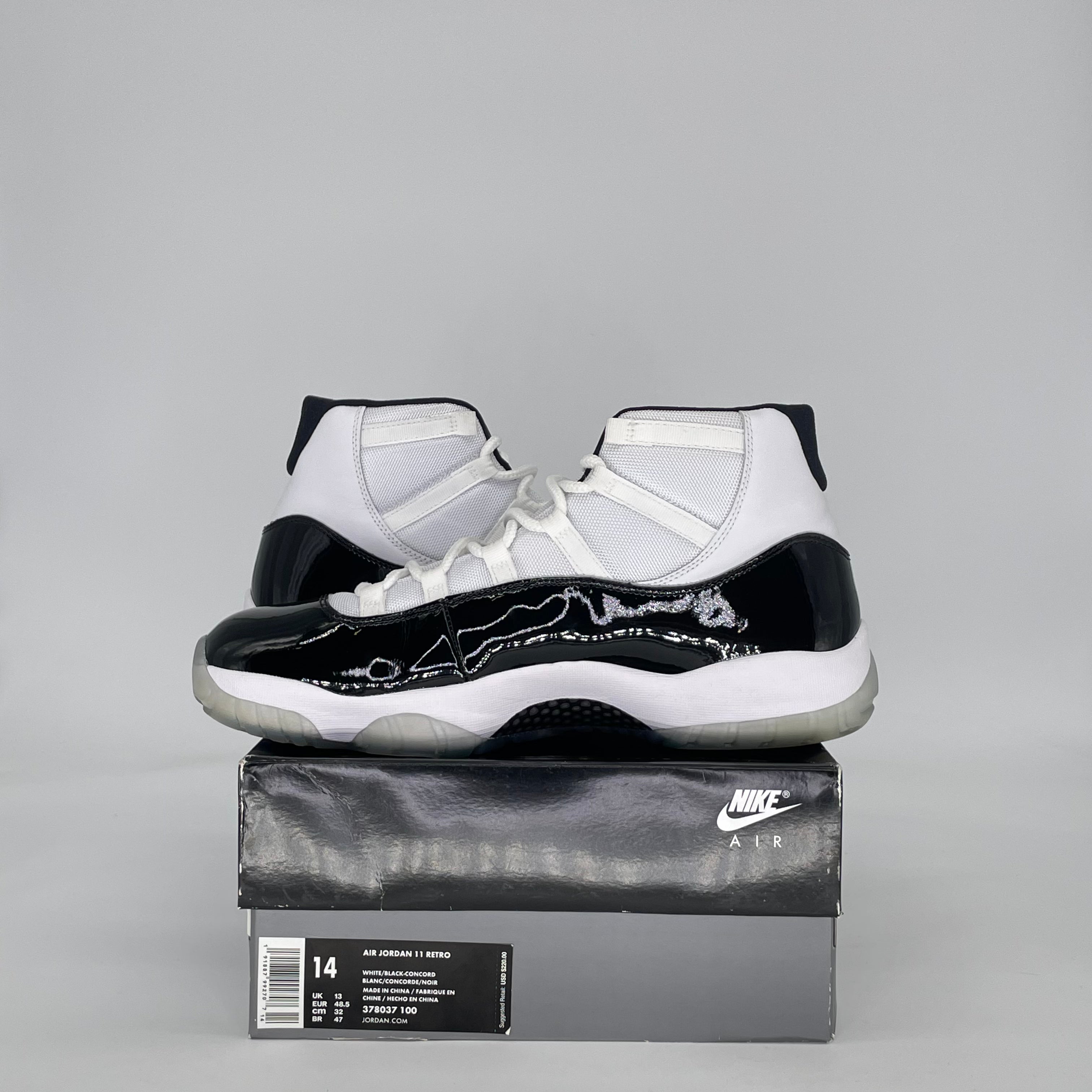 AIR JORDAN 11 CONCORD (2018) 378037-100 SIZE 14/15.5W