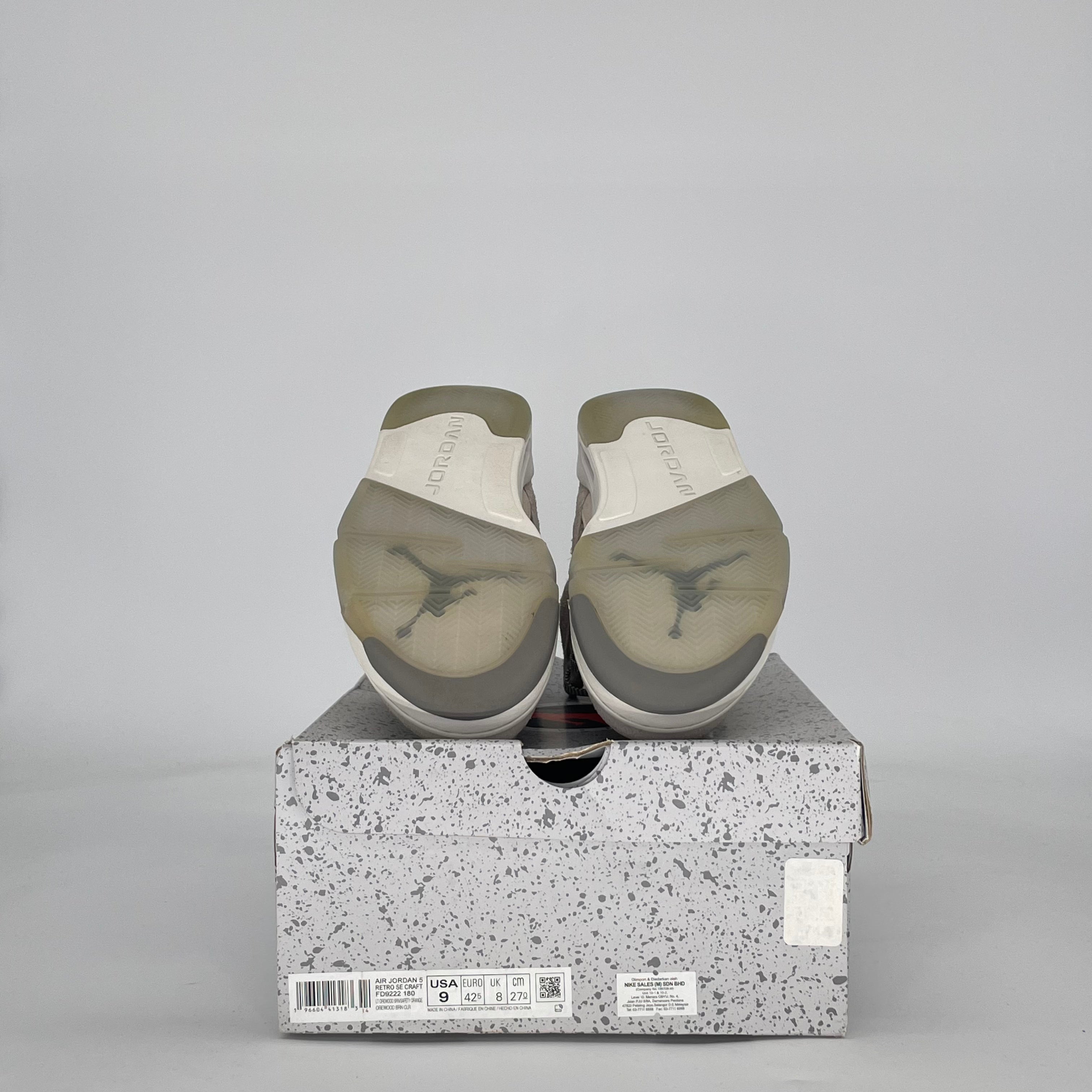 AIR JORDAN 5 CRAFT LIGHT OREWOOD BROWN FD9222-180 SIZE 9/10.5W