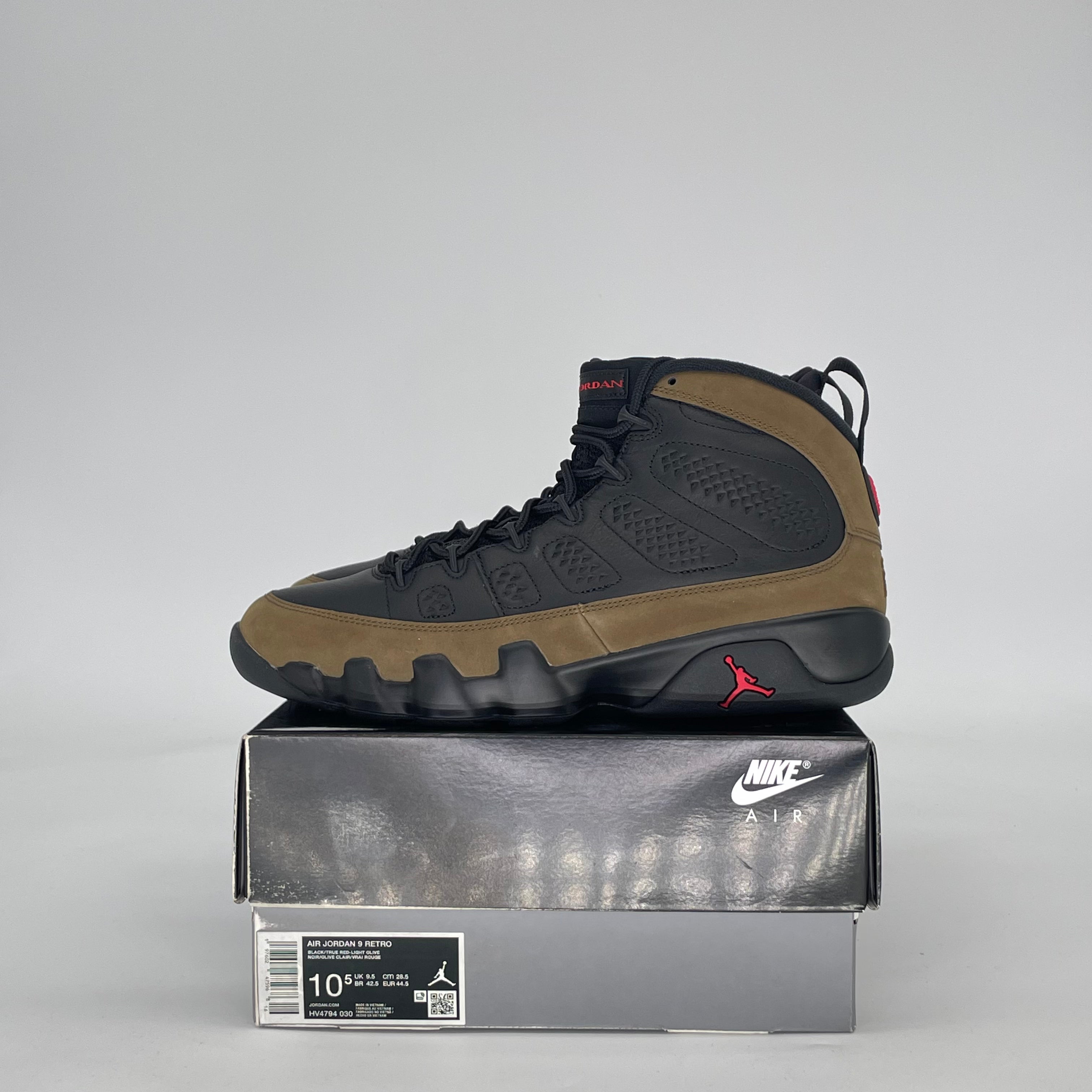 AIR JORDAN 9 OLIVE HV4794-030 SIZE 10.5/12W