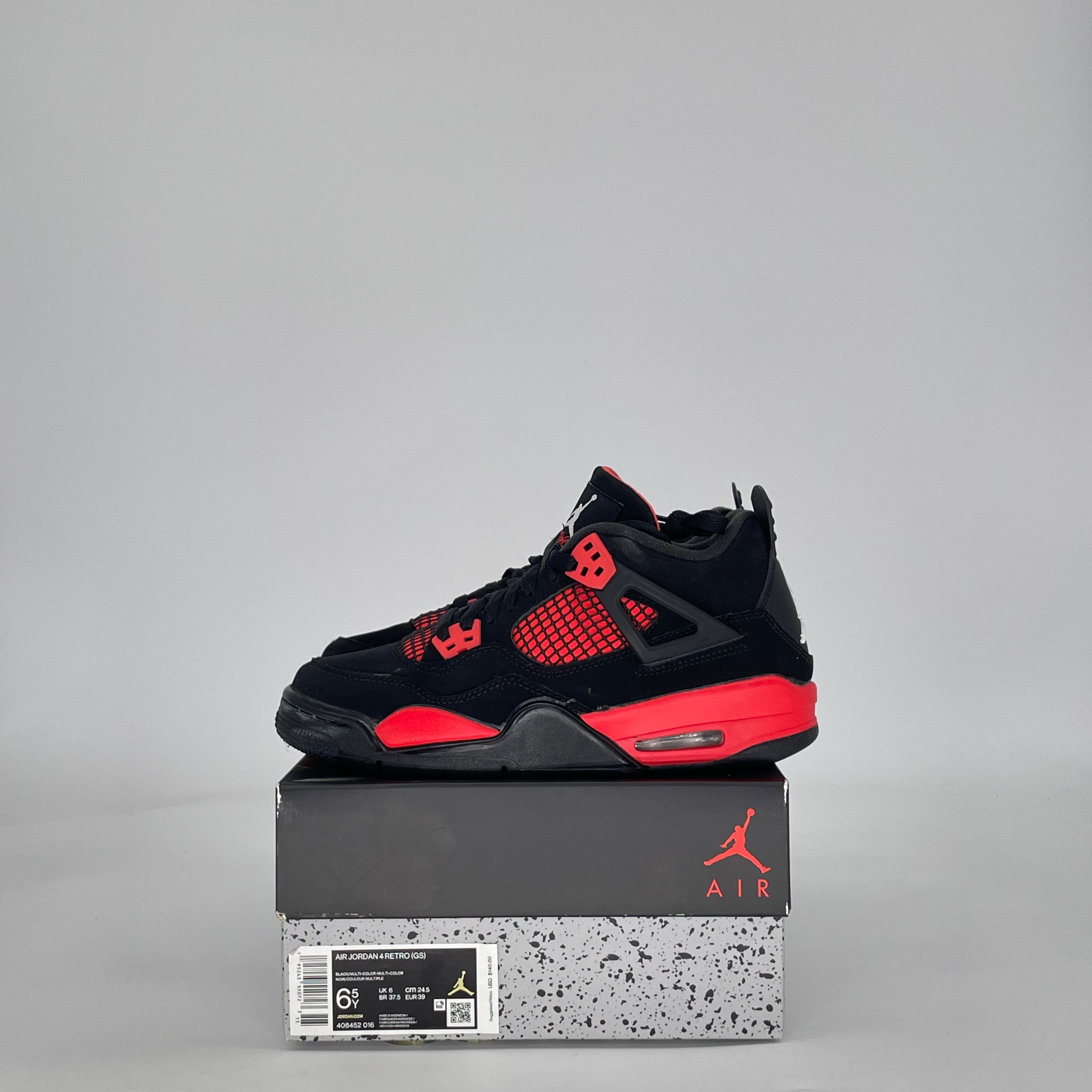 AIR JORDAN 4 RED THUNDER 408452-016 SIZE 6.5/8W GS