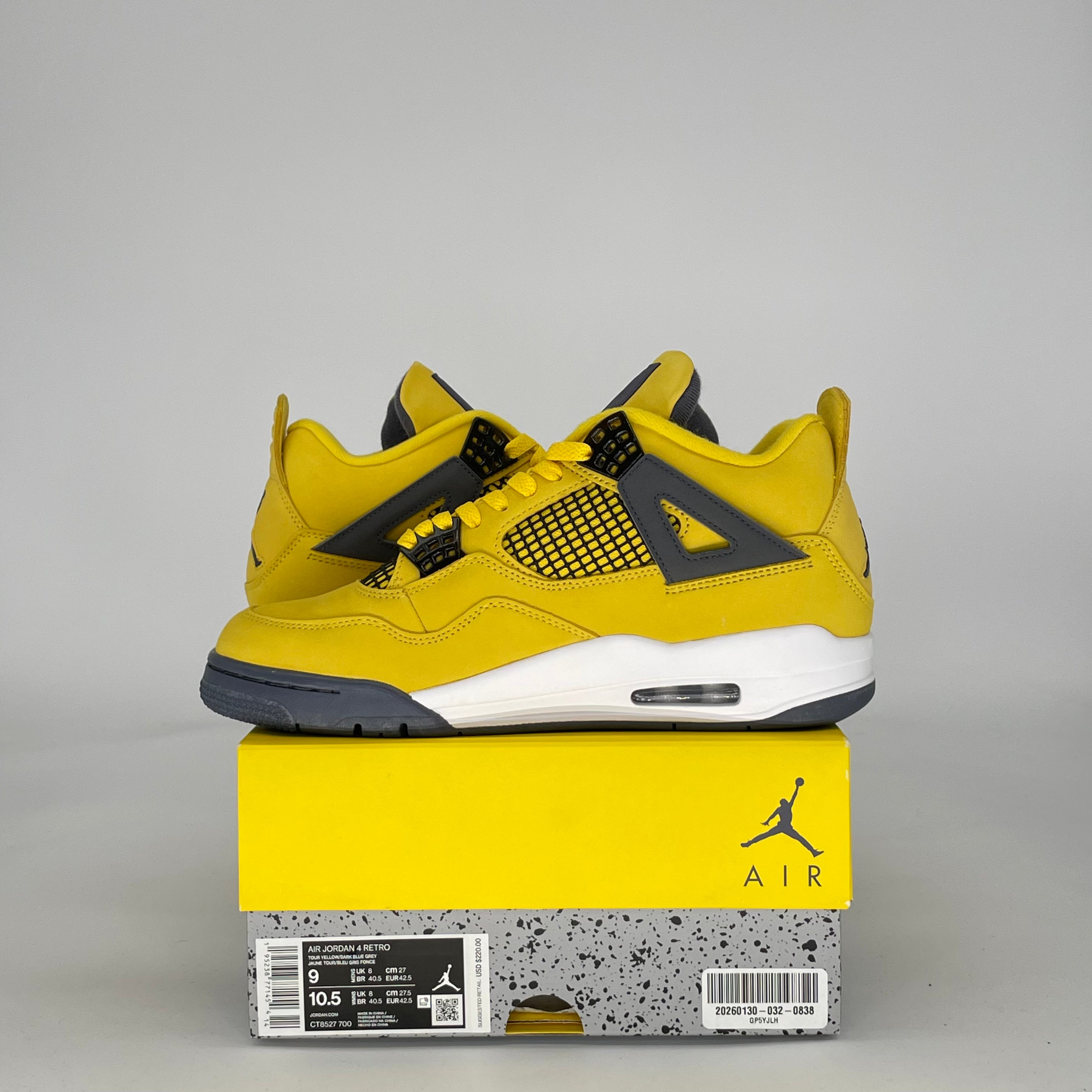 AIR JORDAN 4 LIGHTNING (2021) CT8527-700 SIZE 9/10.5W
